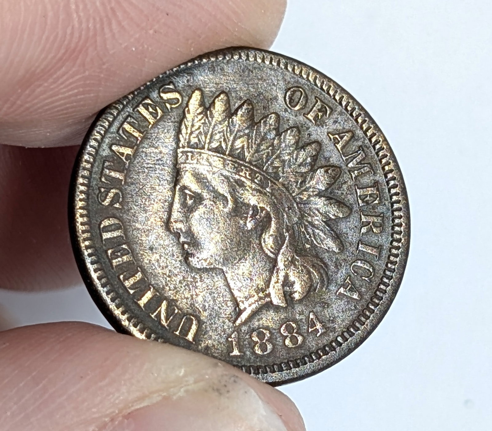 1884 Indian Head Cent- Full Liberty, Toned - 3