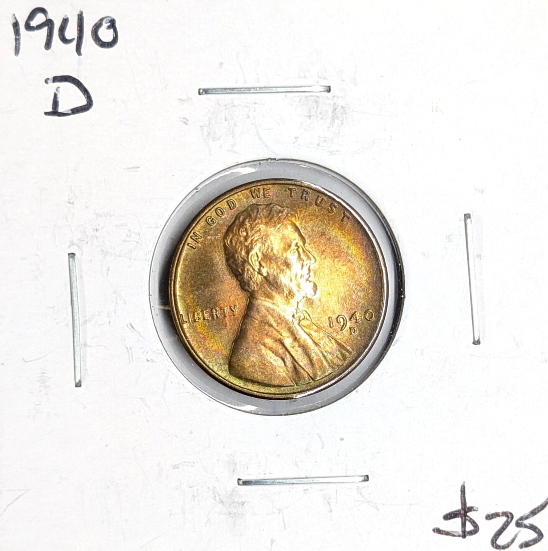 1940-D Wheat Cent- Uncirculated, Toned - 2
