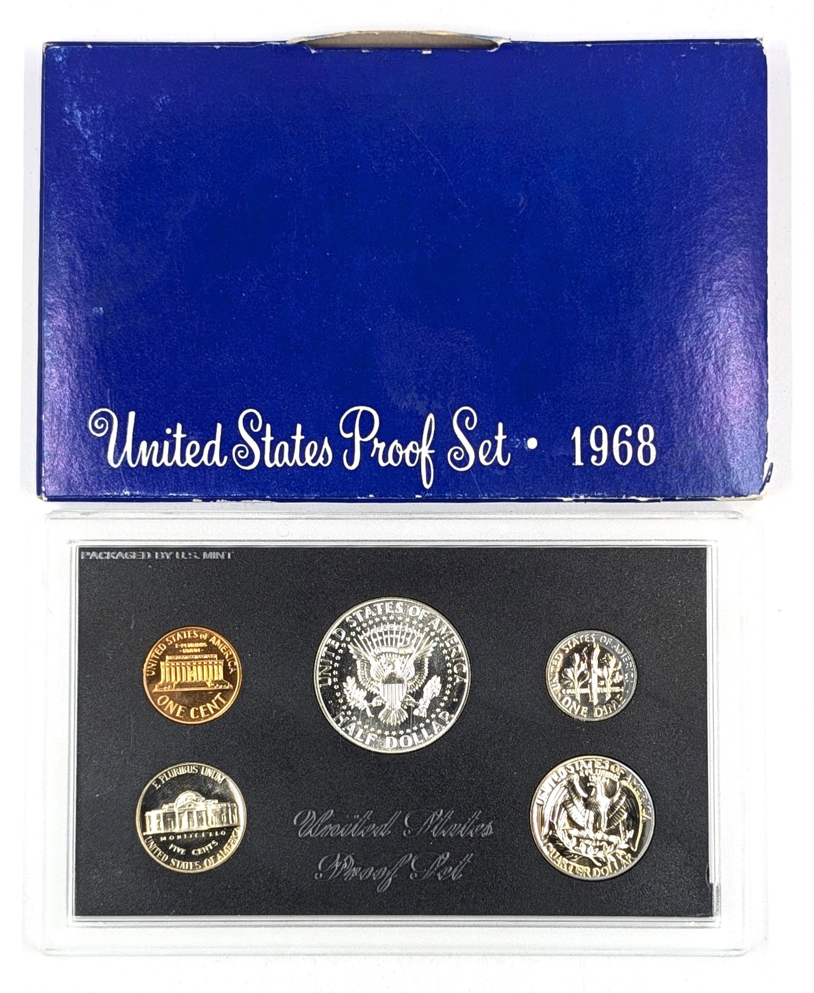 1968 US Mint Proof Set w/ Silver JFK Half - 2