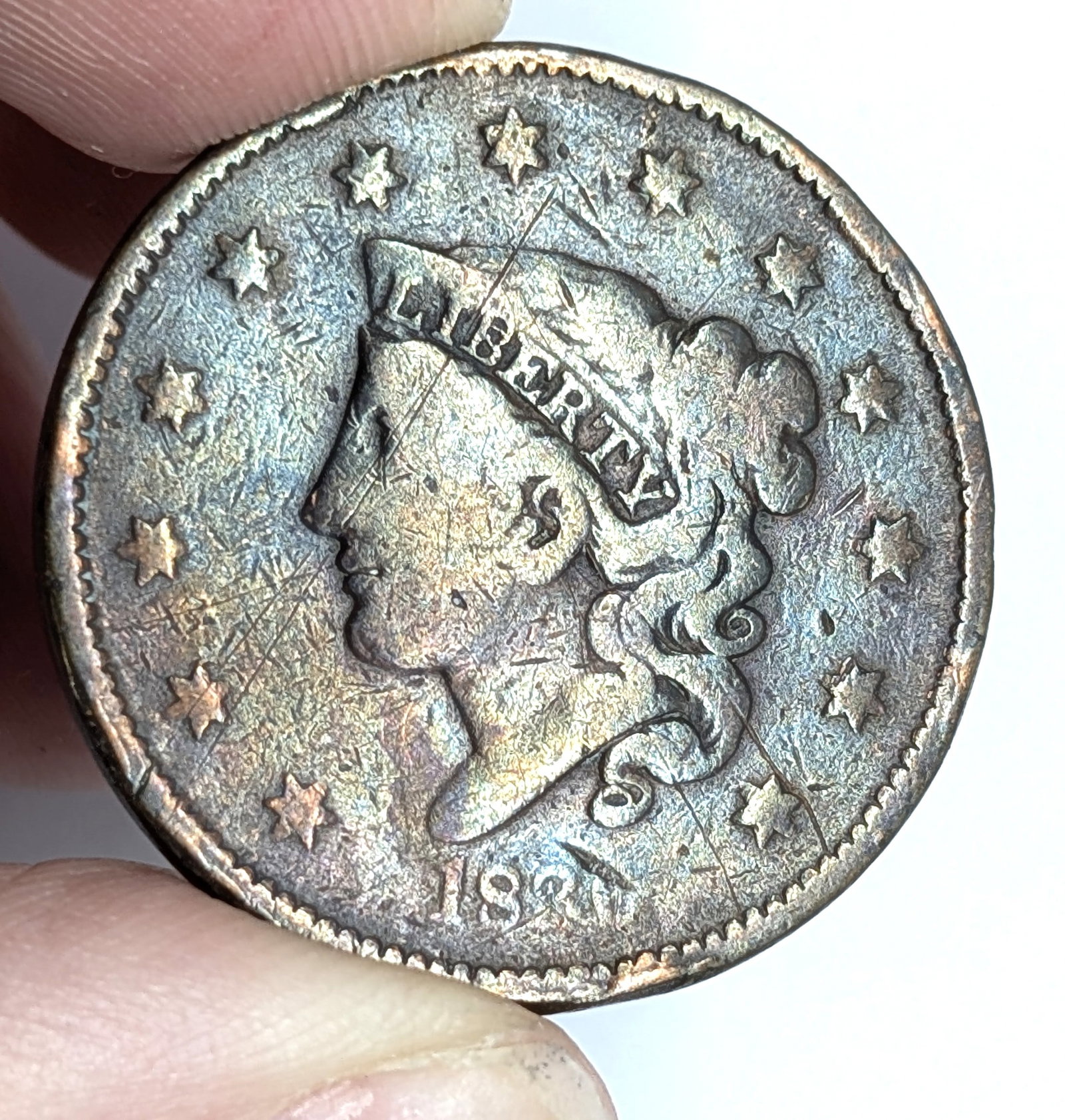 1830 Large Cent- Beautifully Toned: _