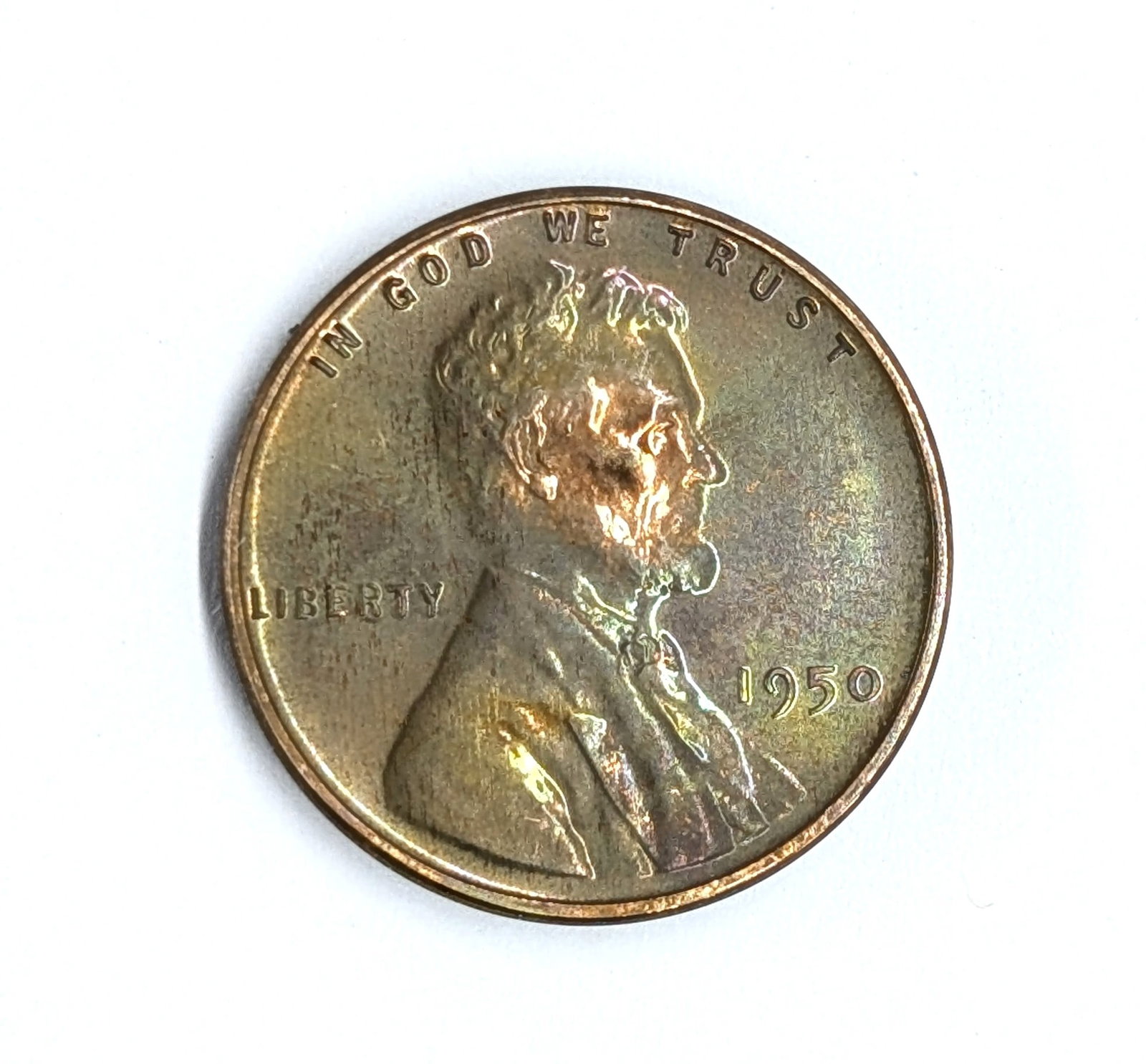 1950 Wheat Cent- Uncirculated, Toned - 2