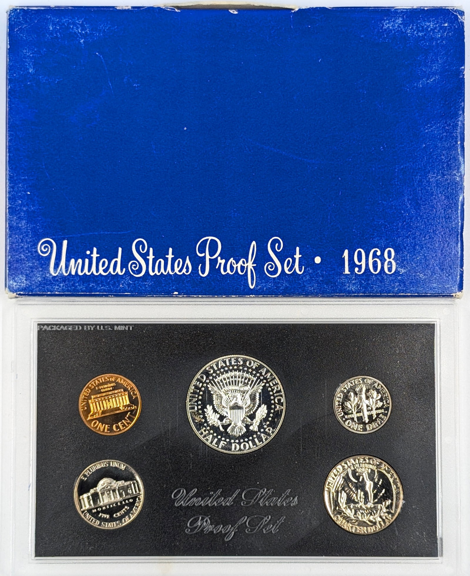 1968 US Mint Proof Set w/ Silver JFK Half - 2