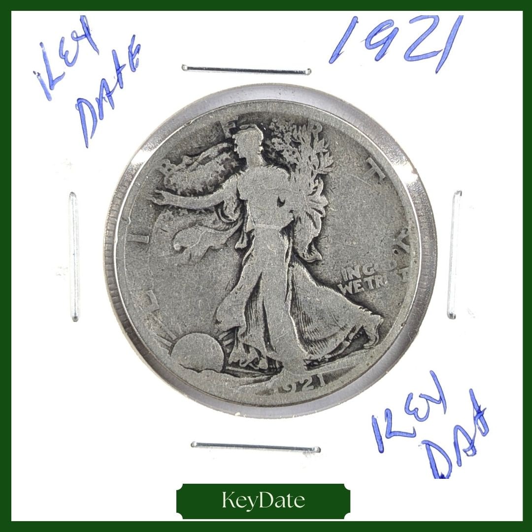 FEATURE 1921 Silver Walking Liberty Half Dollar- KEY DATE: FEATURE Silver