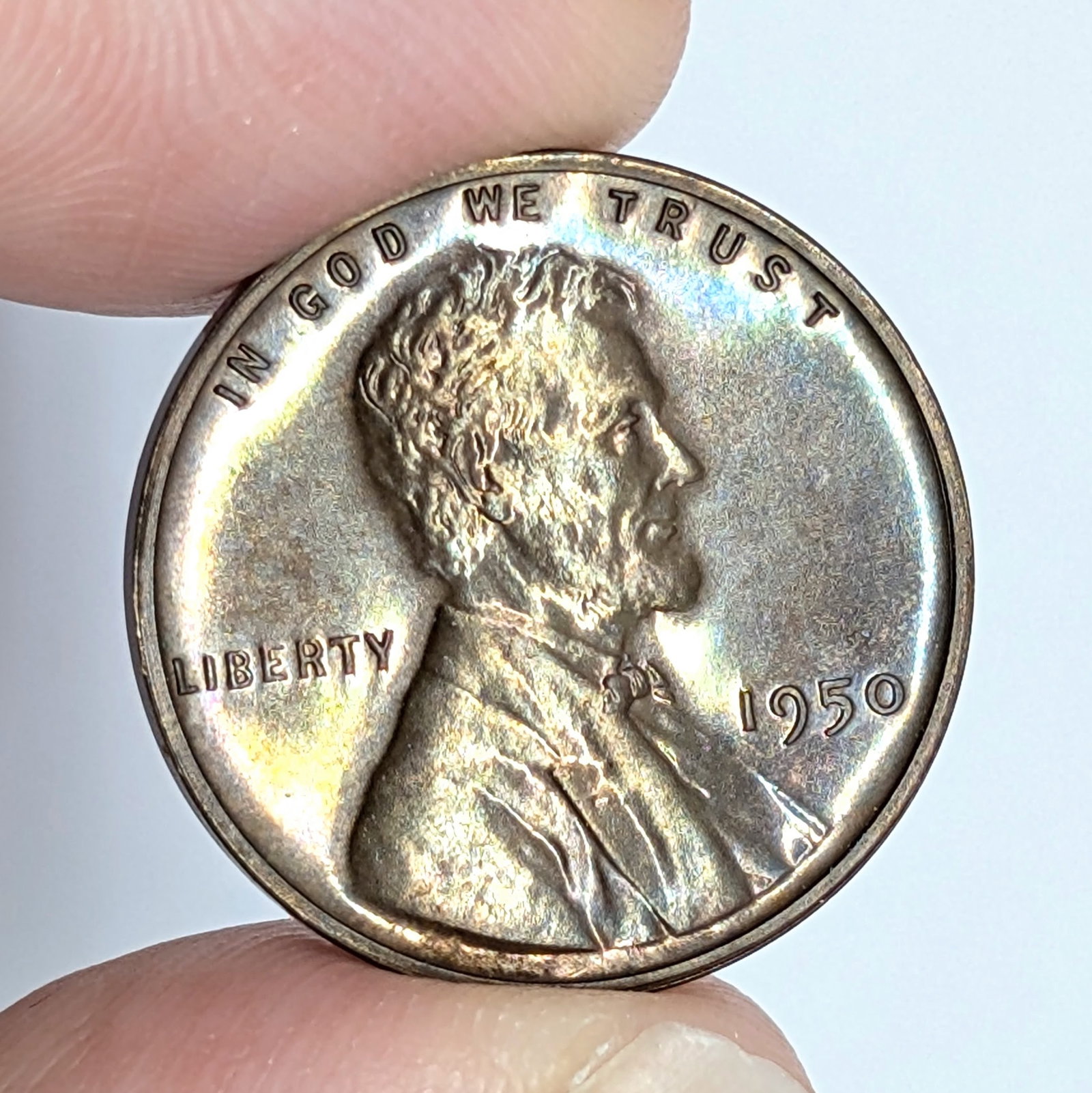 FEATURE 1950 Proof Wheat Cent - Toned: FEATURE