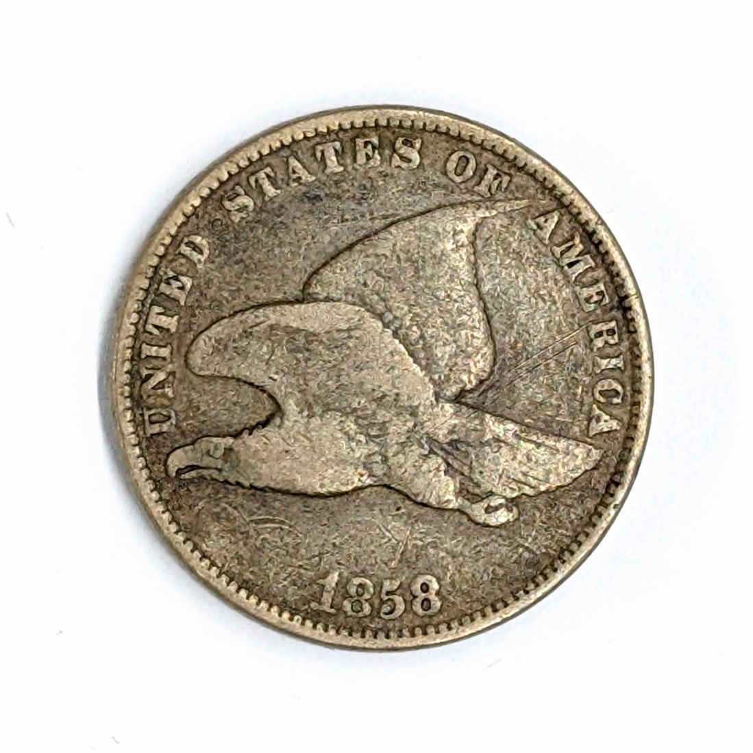 1858 Flying Cent: Coin