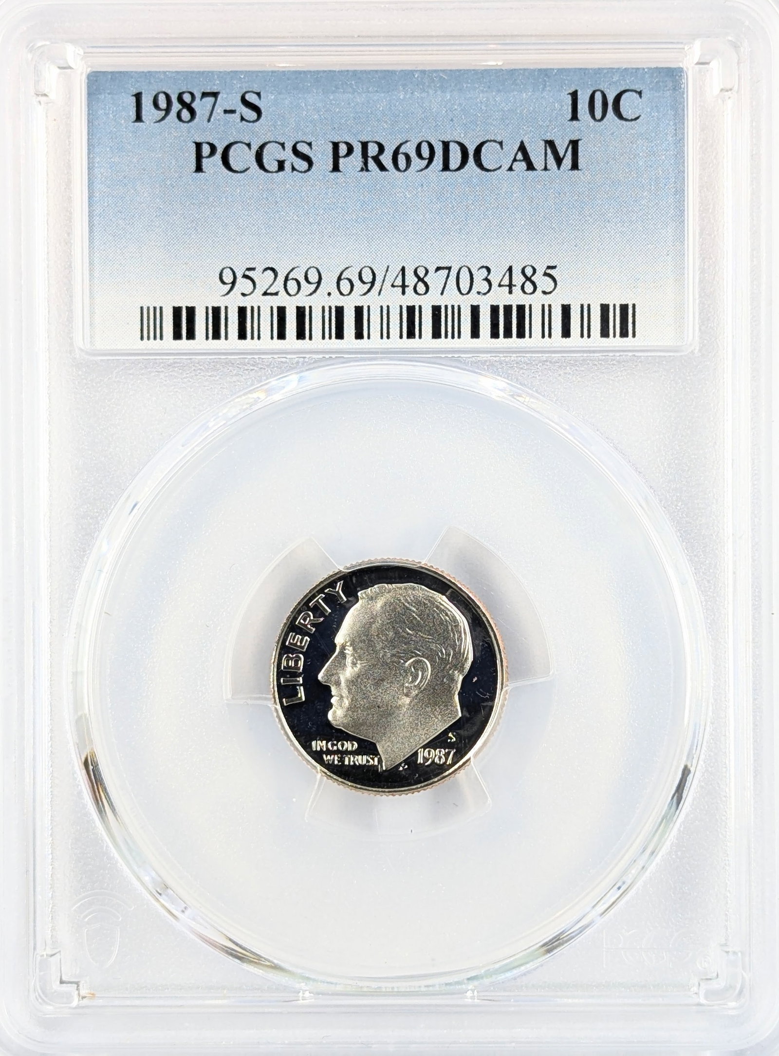 PCGS 1987-S PR69 DCAM Roosevelt Dime (1 of 2)