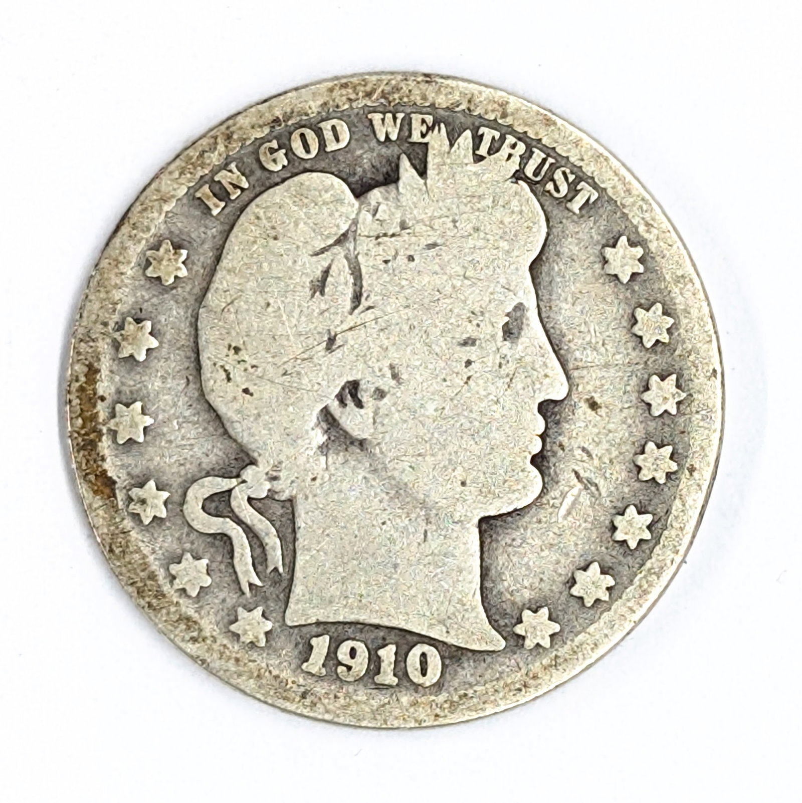 1910 Silver Barber Quarter (1 of 2)