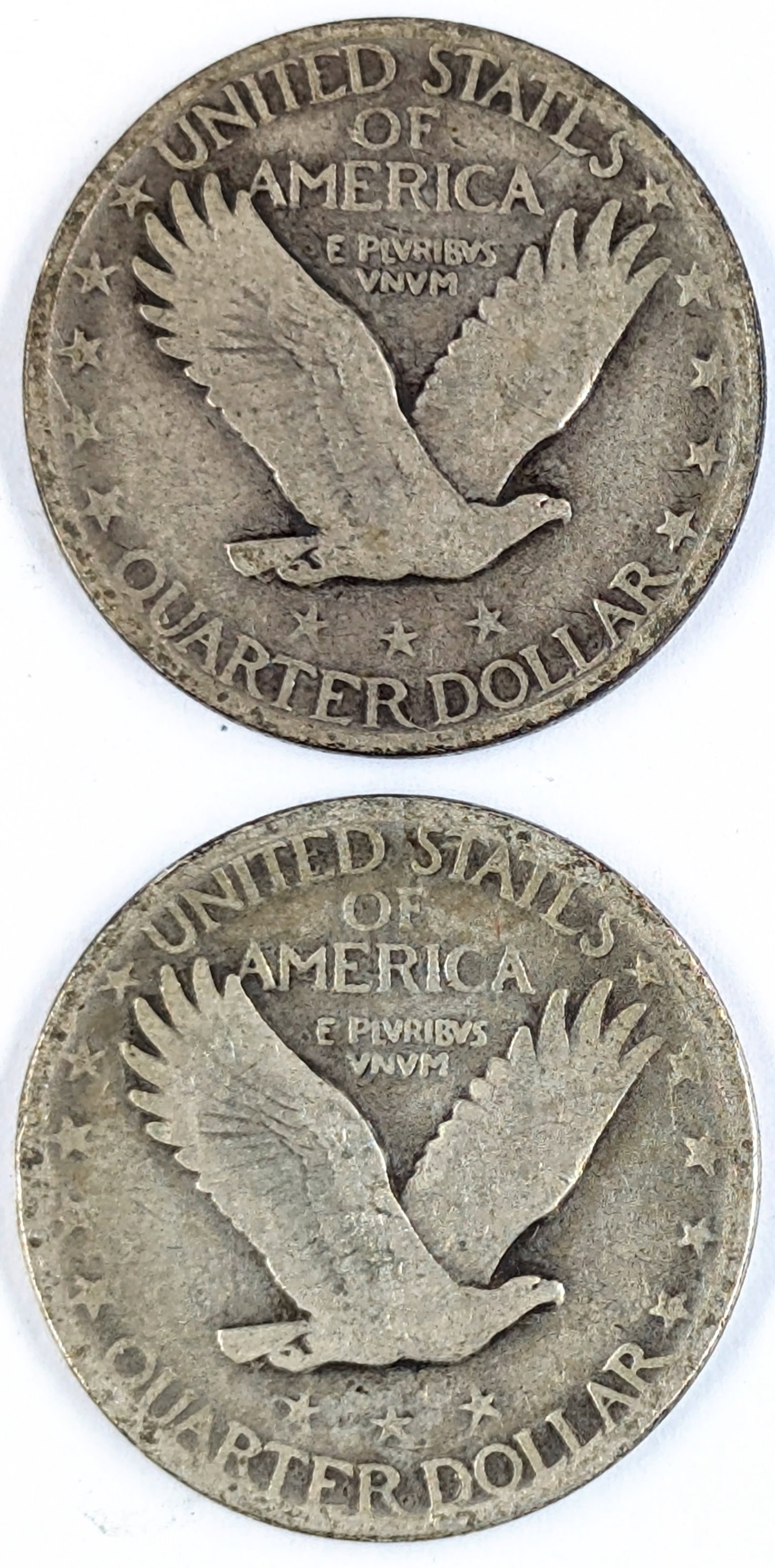 Lot of 2 Silver Standing Liberty Quarters - 1930 P/S - 2