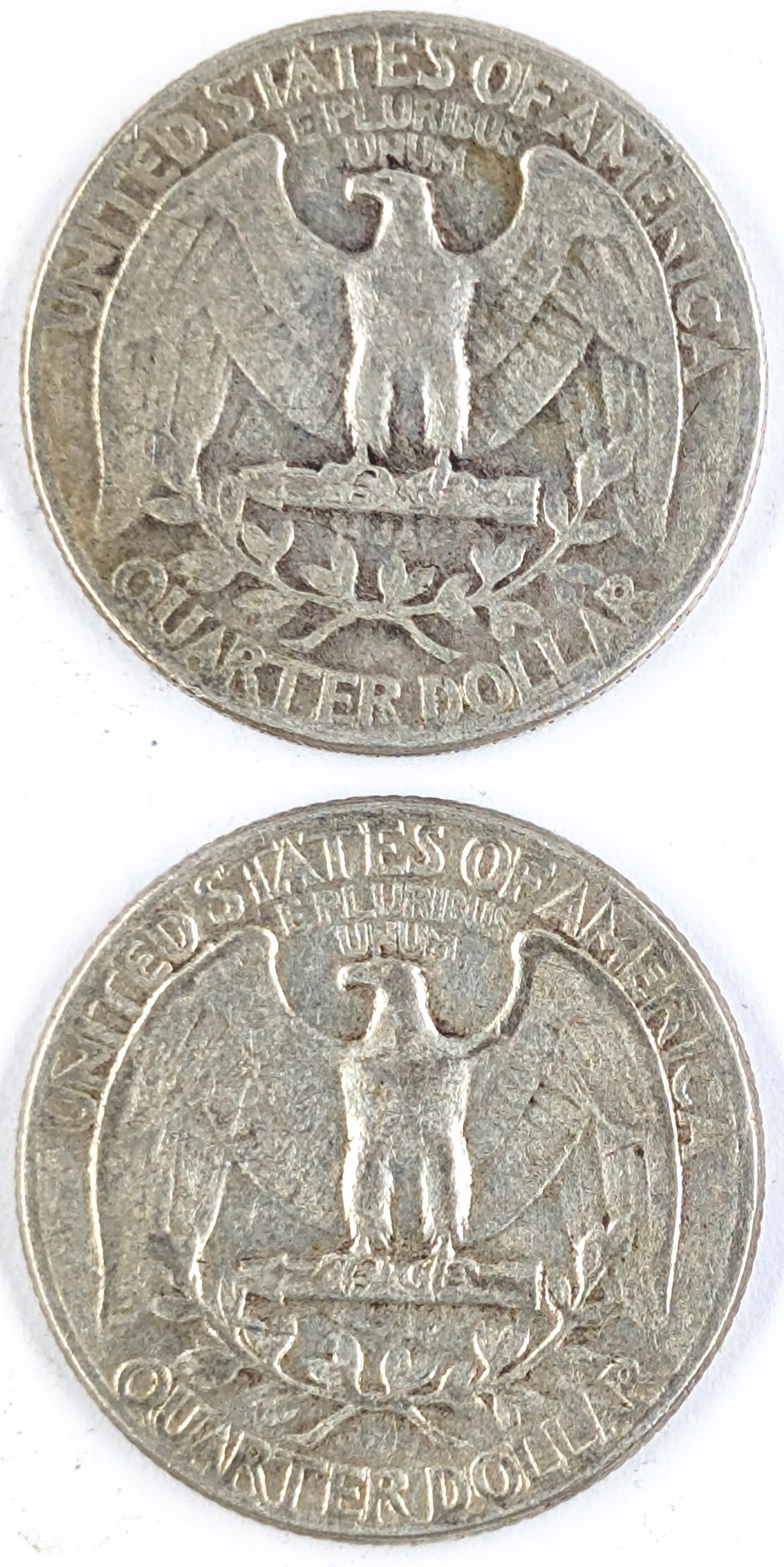 Lot of 2 Silver Washington Quarters - 1954, 1955 - 2