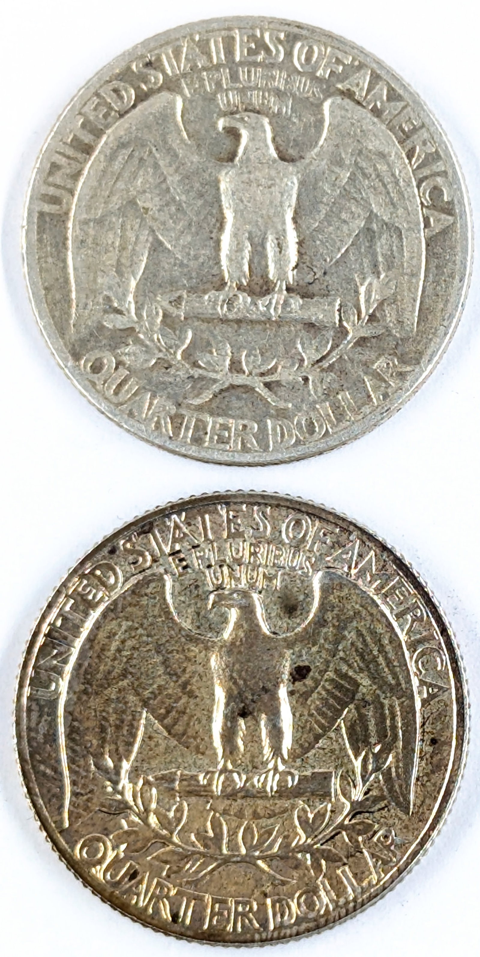 Lot of 2 Silver Washington Quarters - 1961, 1962 - 2