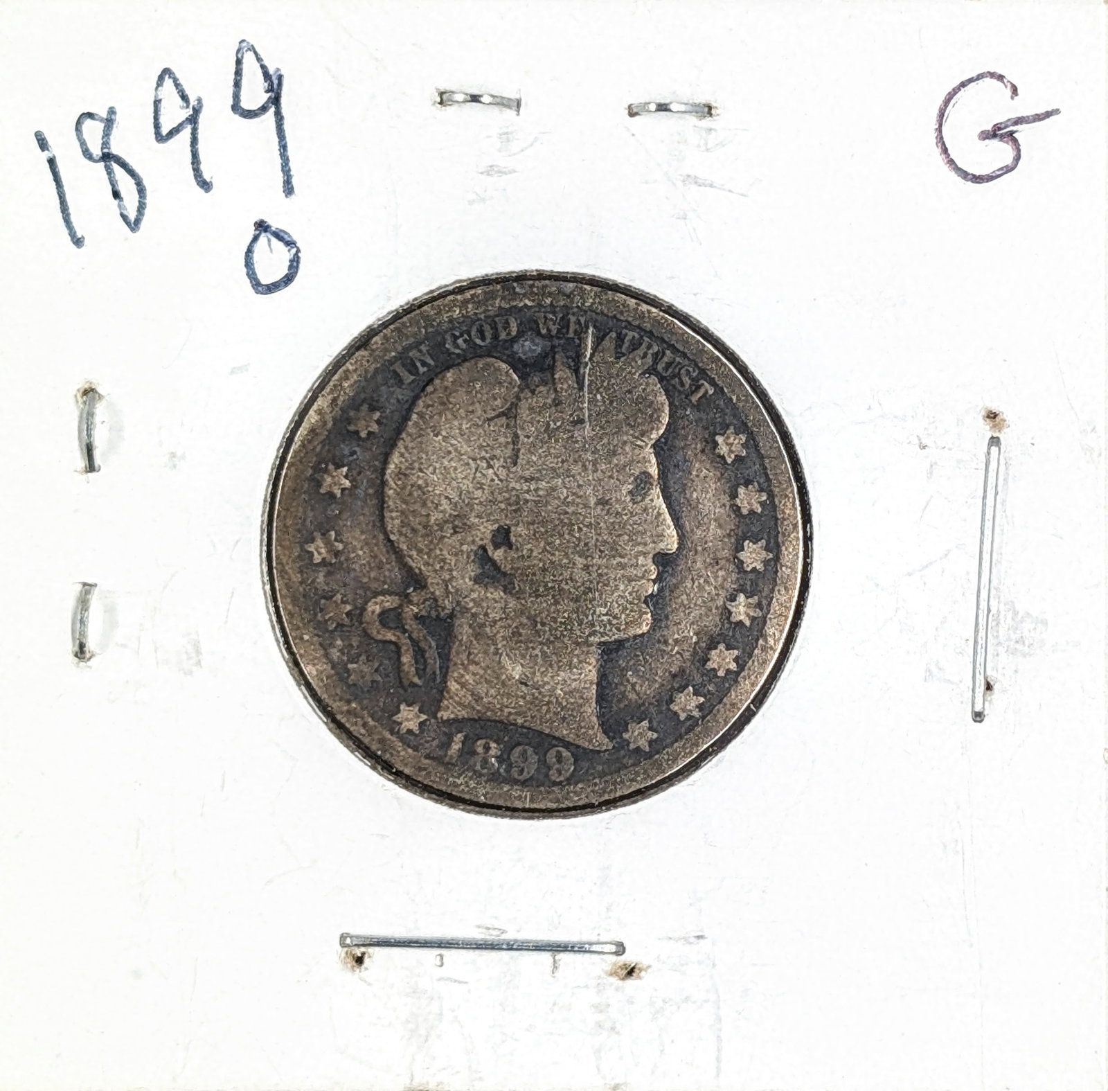 1899-O Silver Barber Quarter (1 of 2)