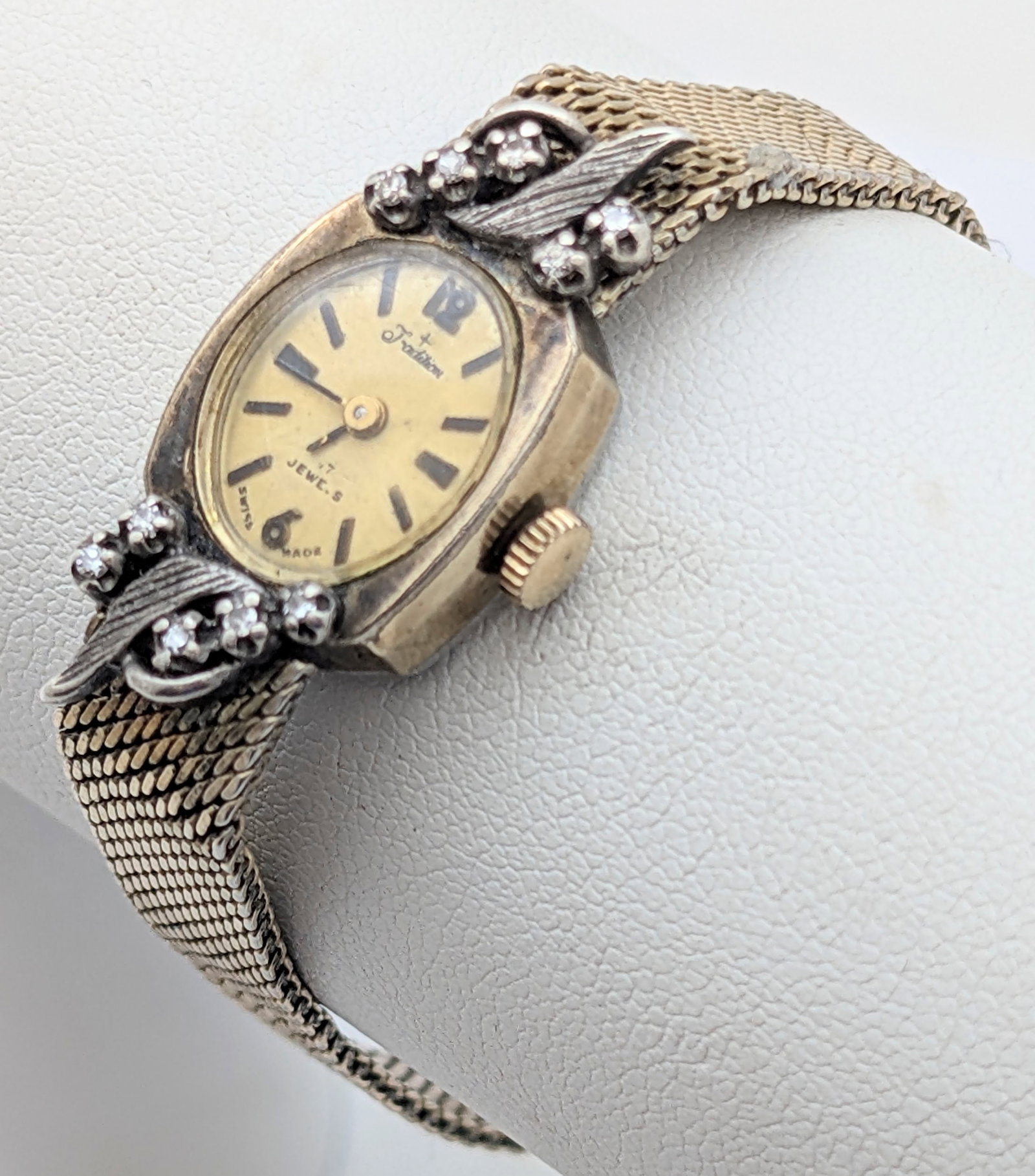 Vintage Tradition Major 10K Rolled Gold Plated Mechanical Ladies Watch - Works!: Jewelry