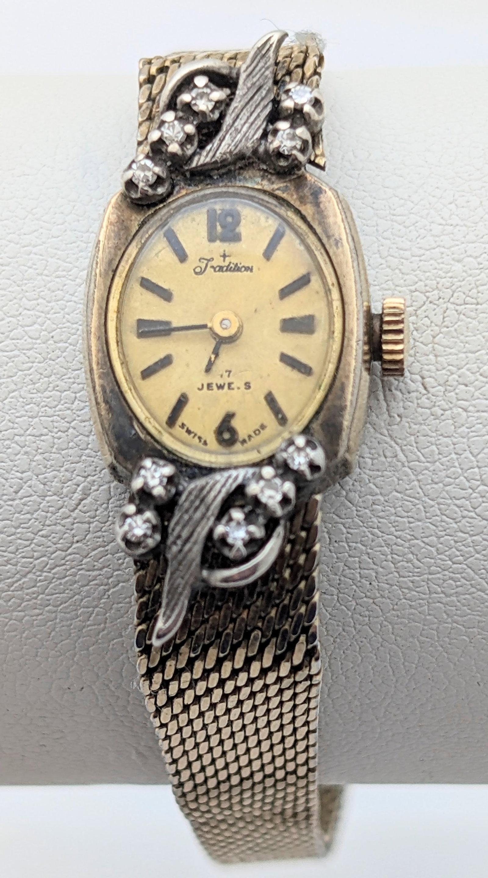 Vintage Tradition Major 10K Rolled Gold Plated Mechanical Ladies Watch - Works! - 2