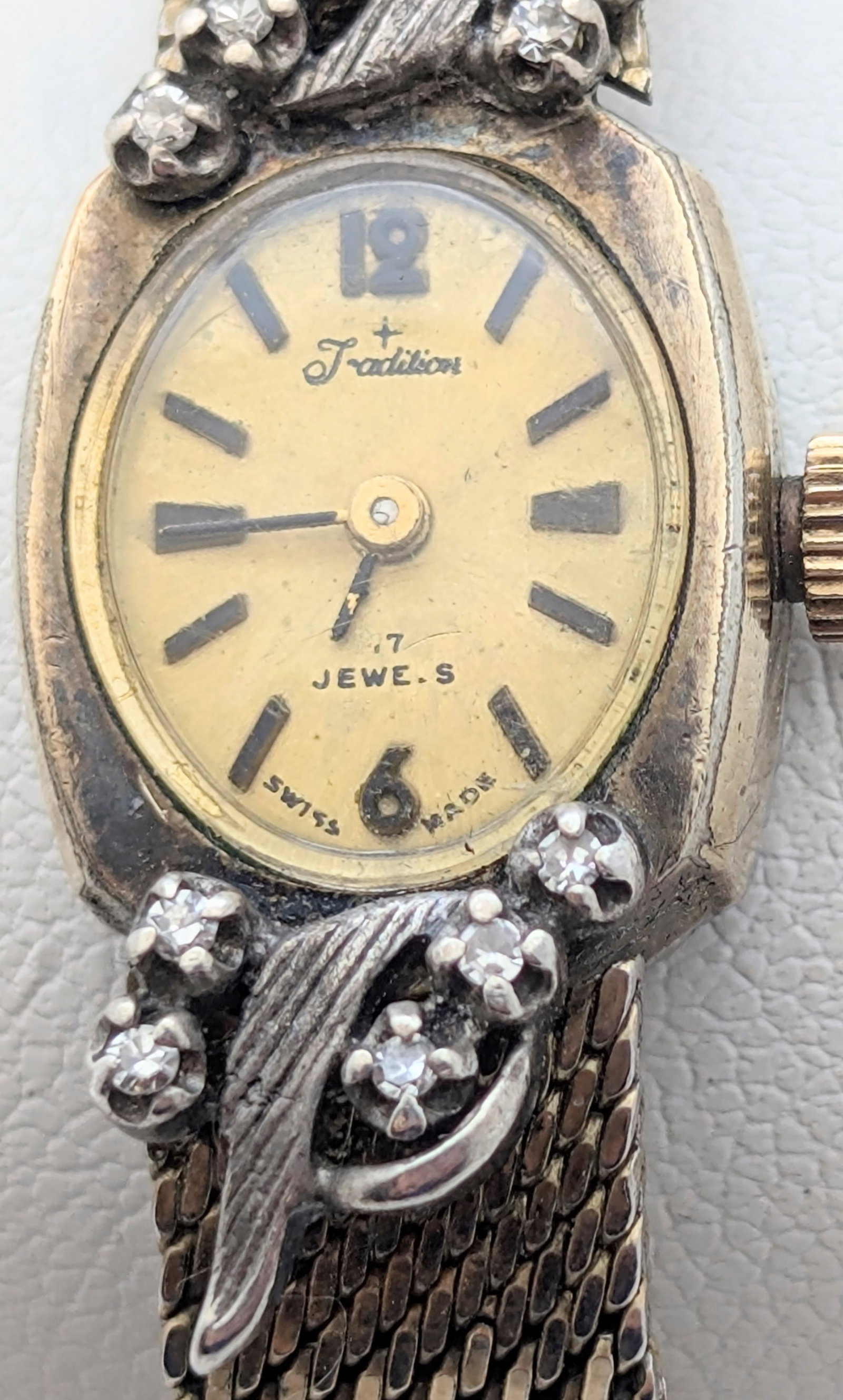Vintage Tradition Major 10K Rolled Gold Plated Mechanical Ladies Watch - Works! - 3