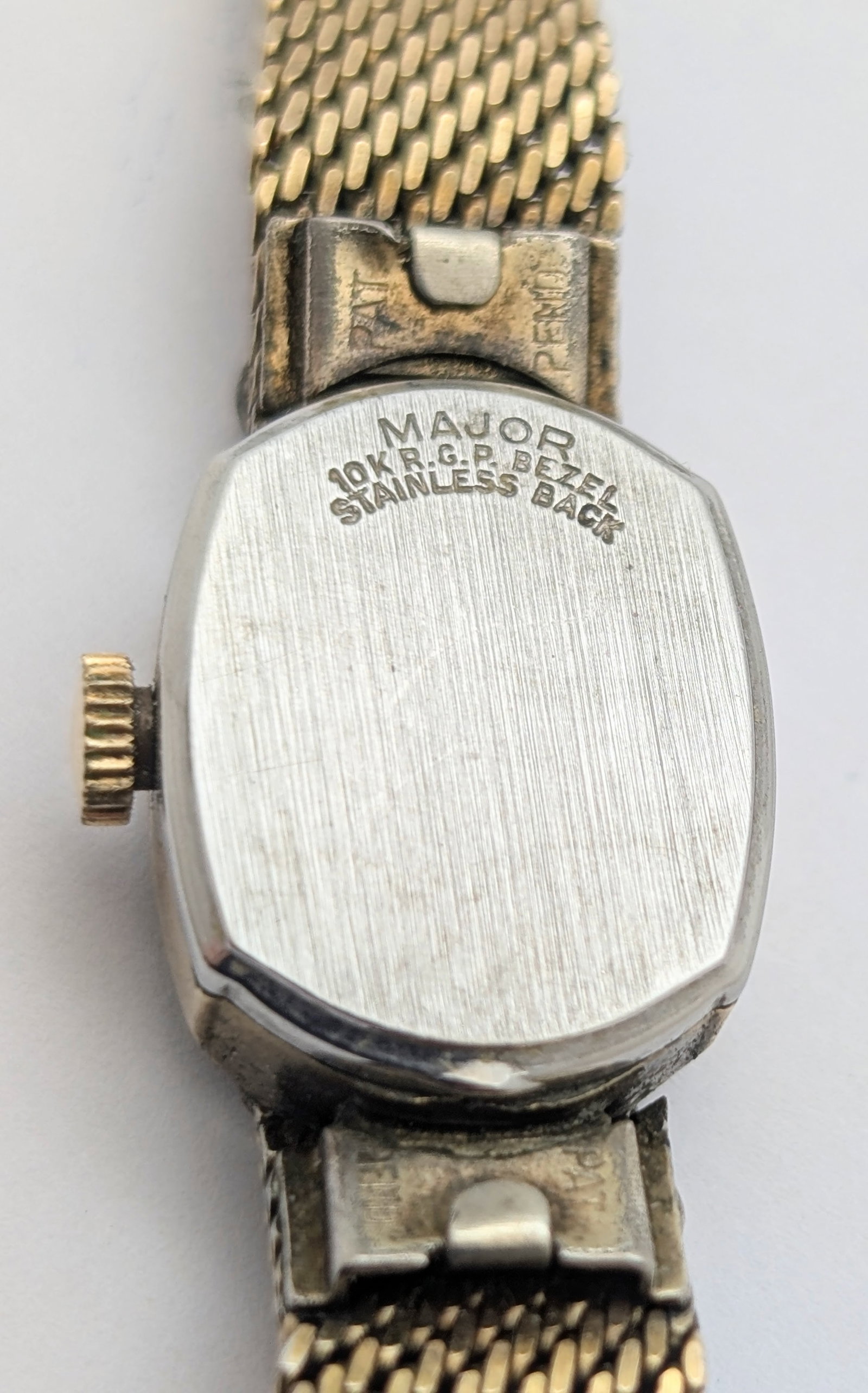 Vintage Tradition Major 10K Rolled Gold Plated Mechanical Ladies Watch - Works! - 6