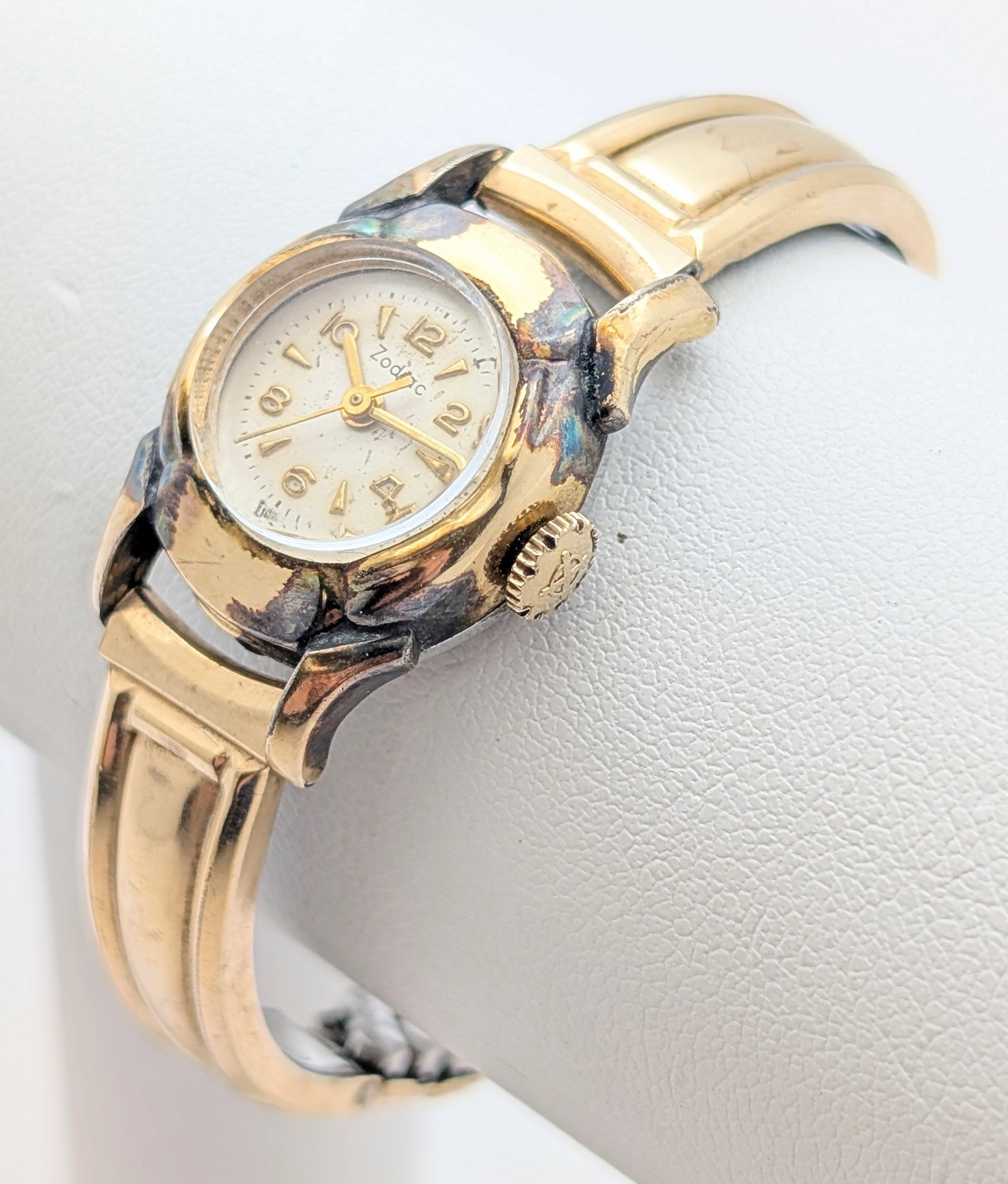 FEATURE Vintage Zodiac 10K Rolled Gold Plated Mechanical Ladies Watch w/ Original Box - Works! - 2