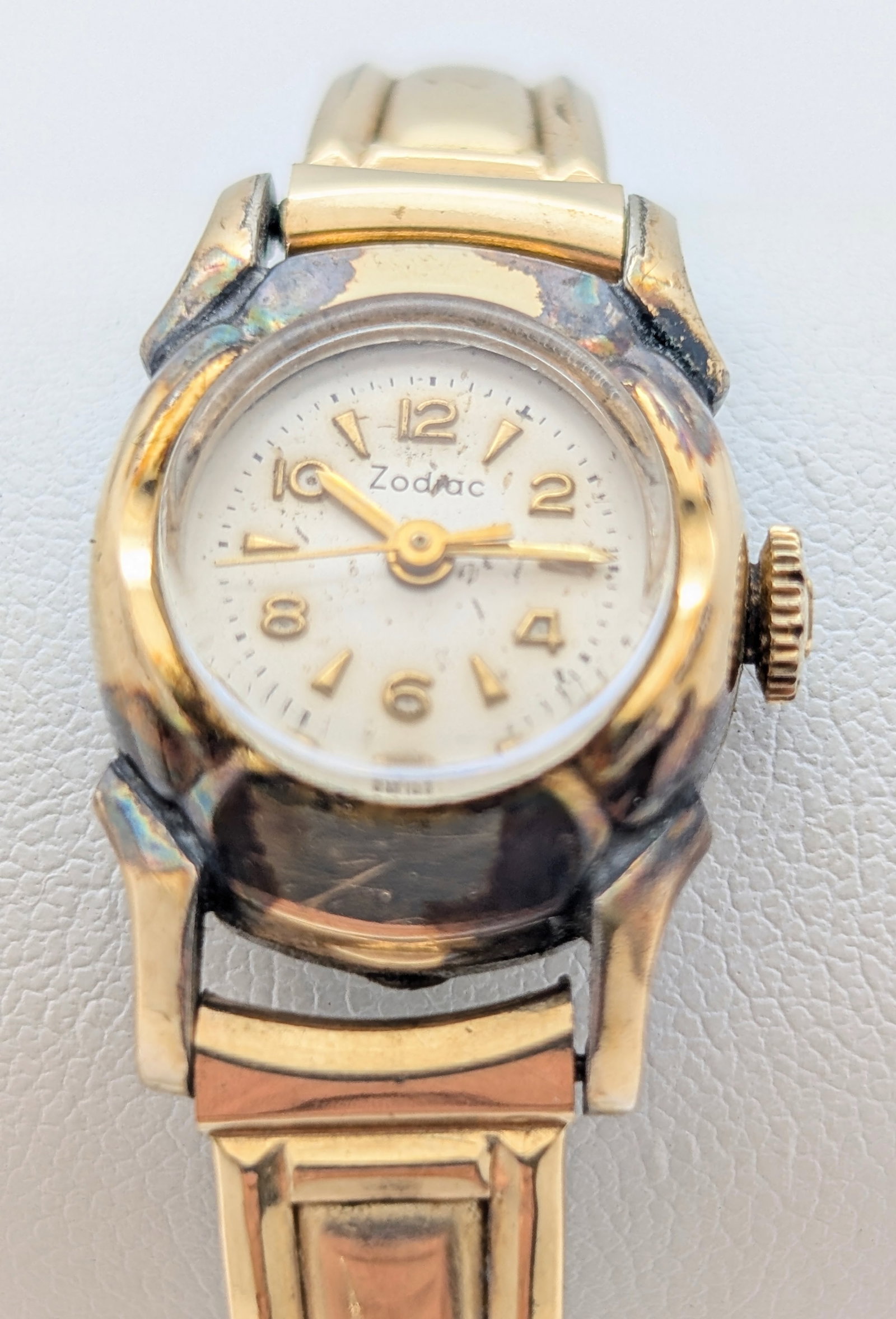 FEATURE Vintage Zodiac 10K Rolled Gold Plated Mechanical Ladies Watch w/ Original Box - Works! - 4