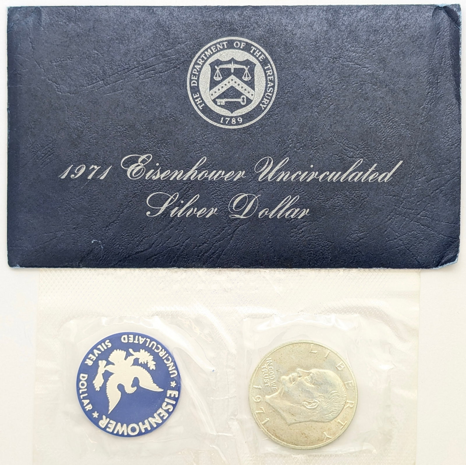 1971 Eisenhower " Ike" Uncirculated Silver Dollar: Silver
