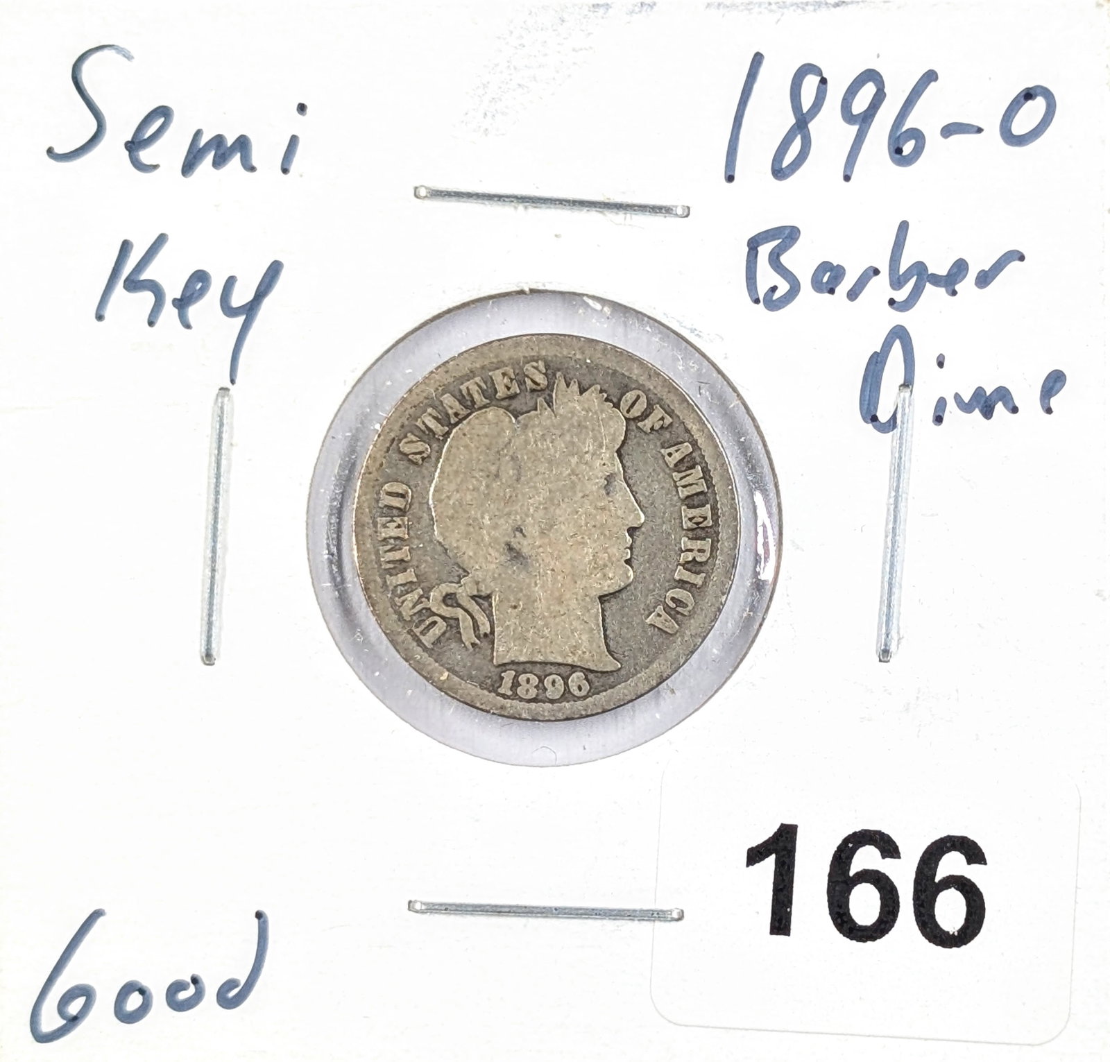 1896-O Silver Barber Dime (1 of 2)