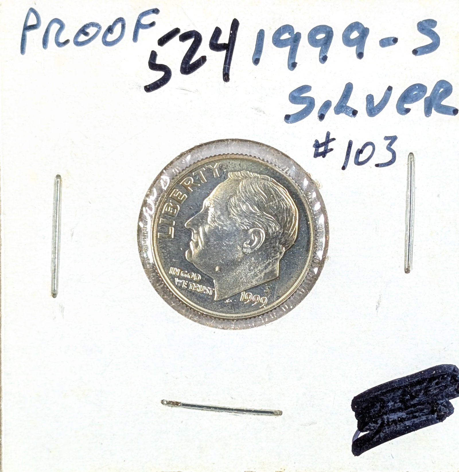 1999-S Silver Roosevelt Dime - Proof Uncirculated, Light Toning: Silver