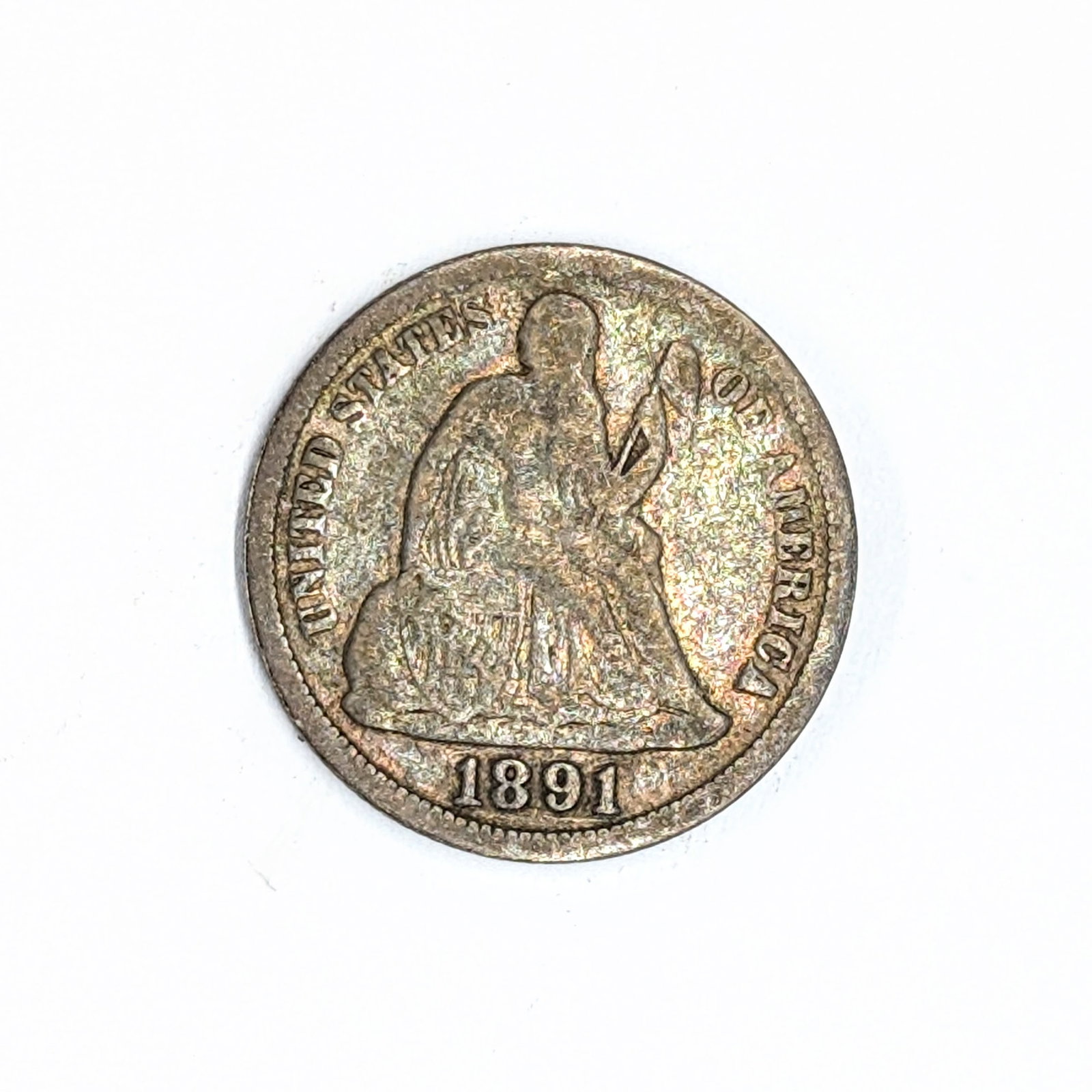 1891 Silver Seated Liberty Dime (1 of 2)