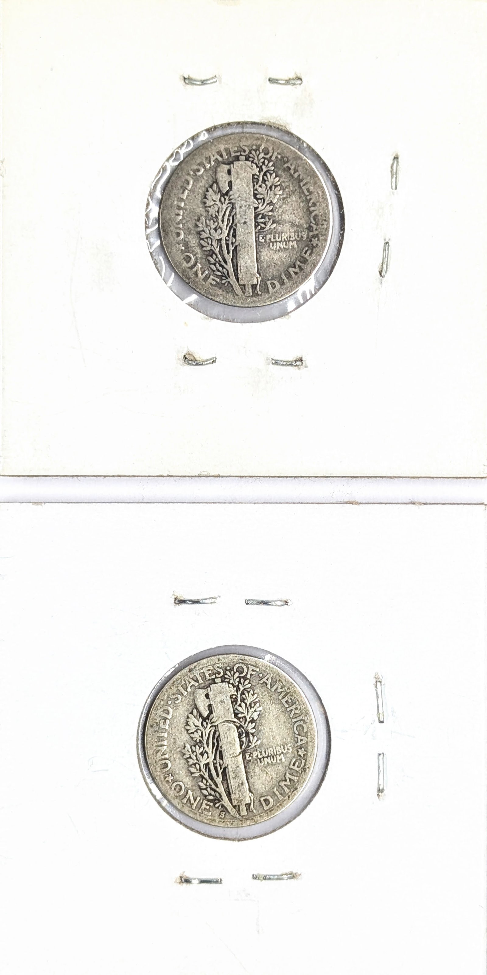 Lot of 2 Silver Mercury Dimes - 1918 P/S - 2