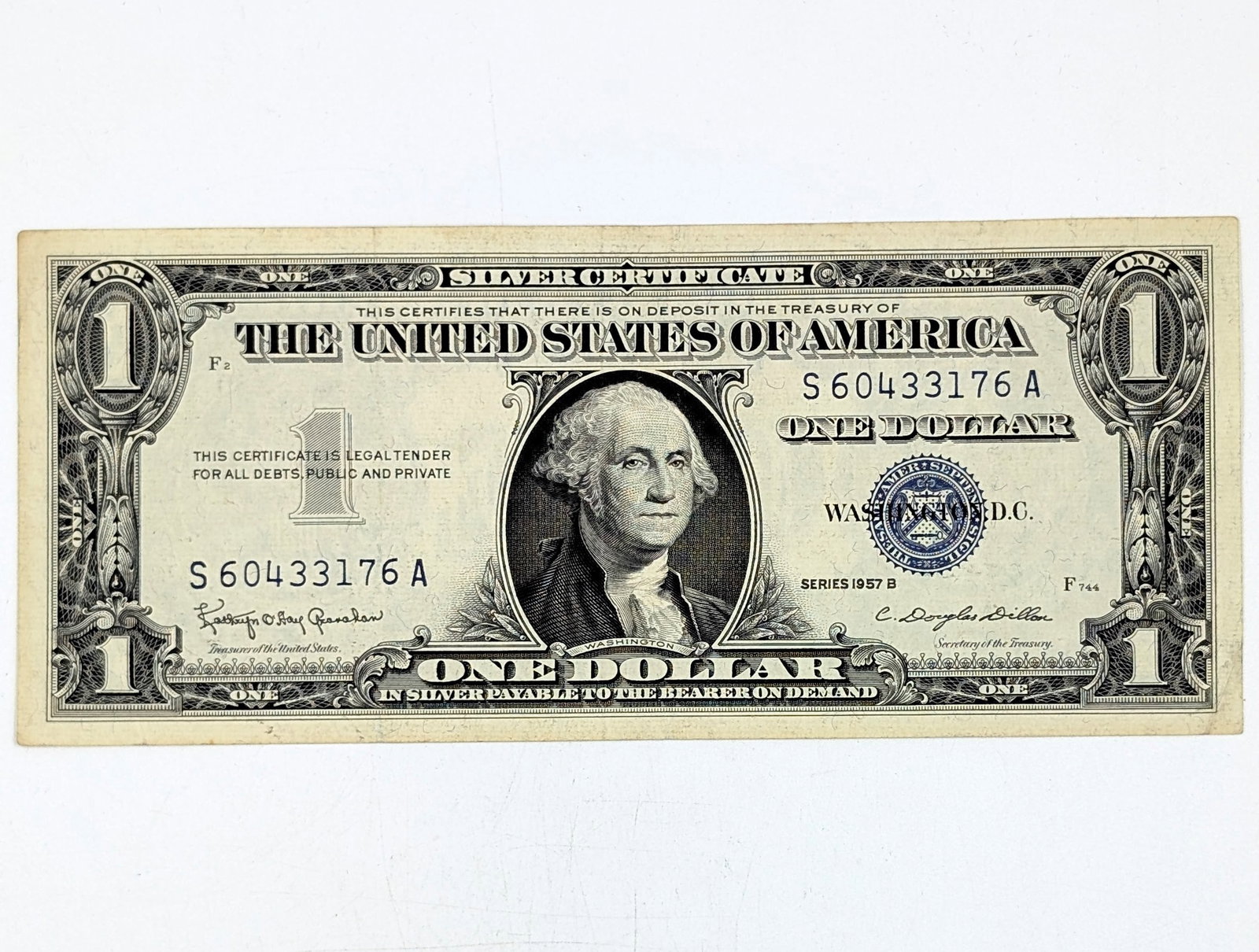 1957-B $1 Note - Silver Certificate: Circulated Condition