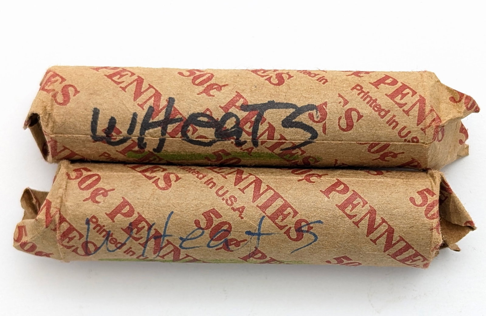 Lot of 2 Rolls of 50 (each) Wheat Cents - Mixed Dates 1940s - 3
