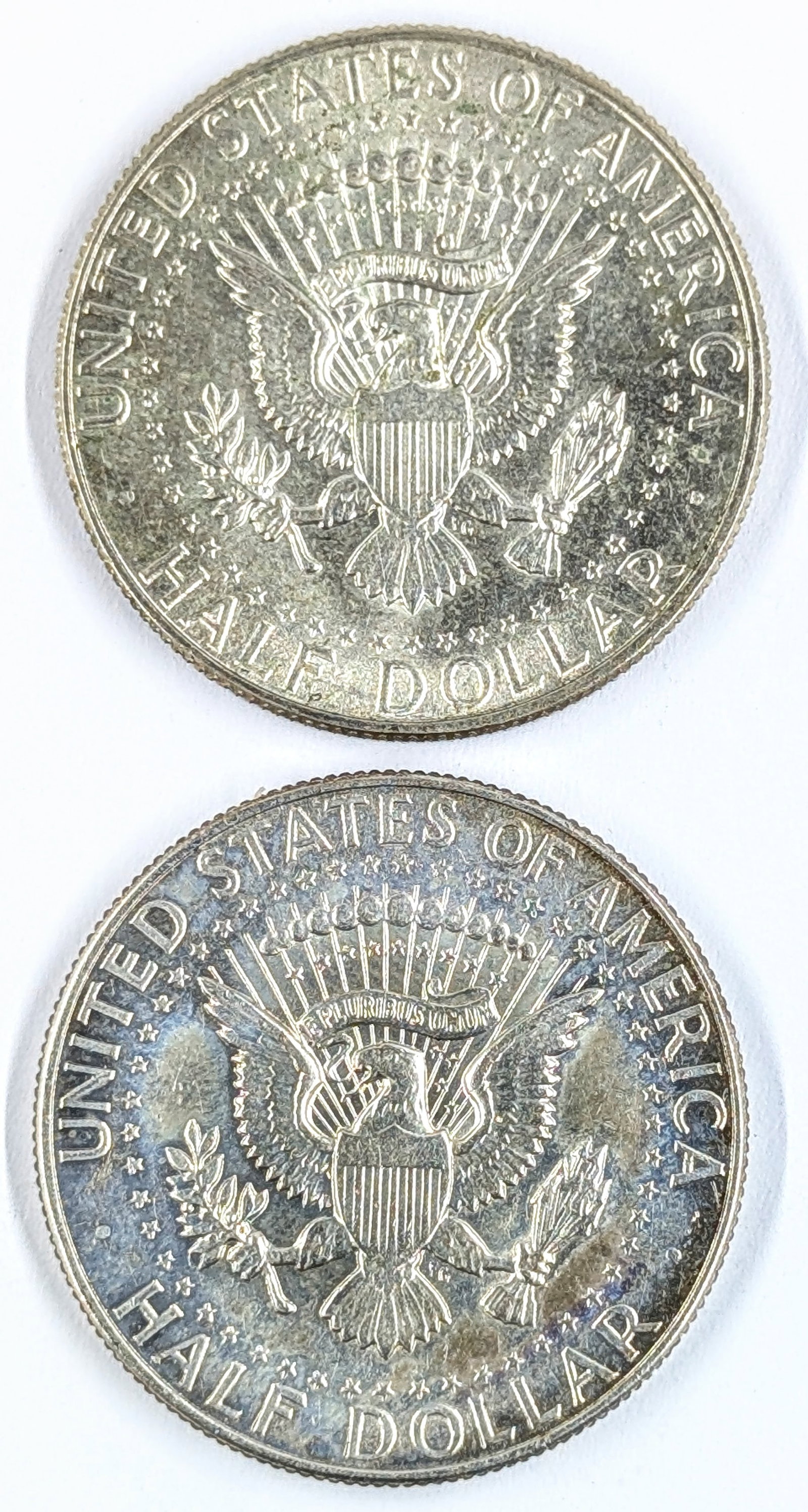 Lot of 2 Silver John F Kennedy Half Dollars - Both 1967 - Uncirculated - 2