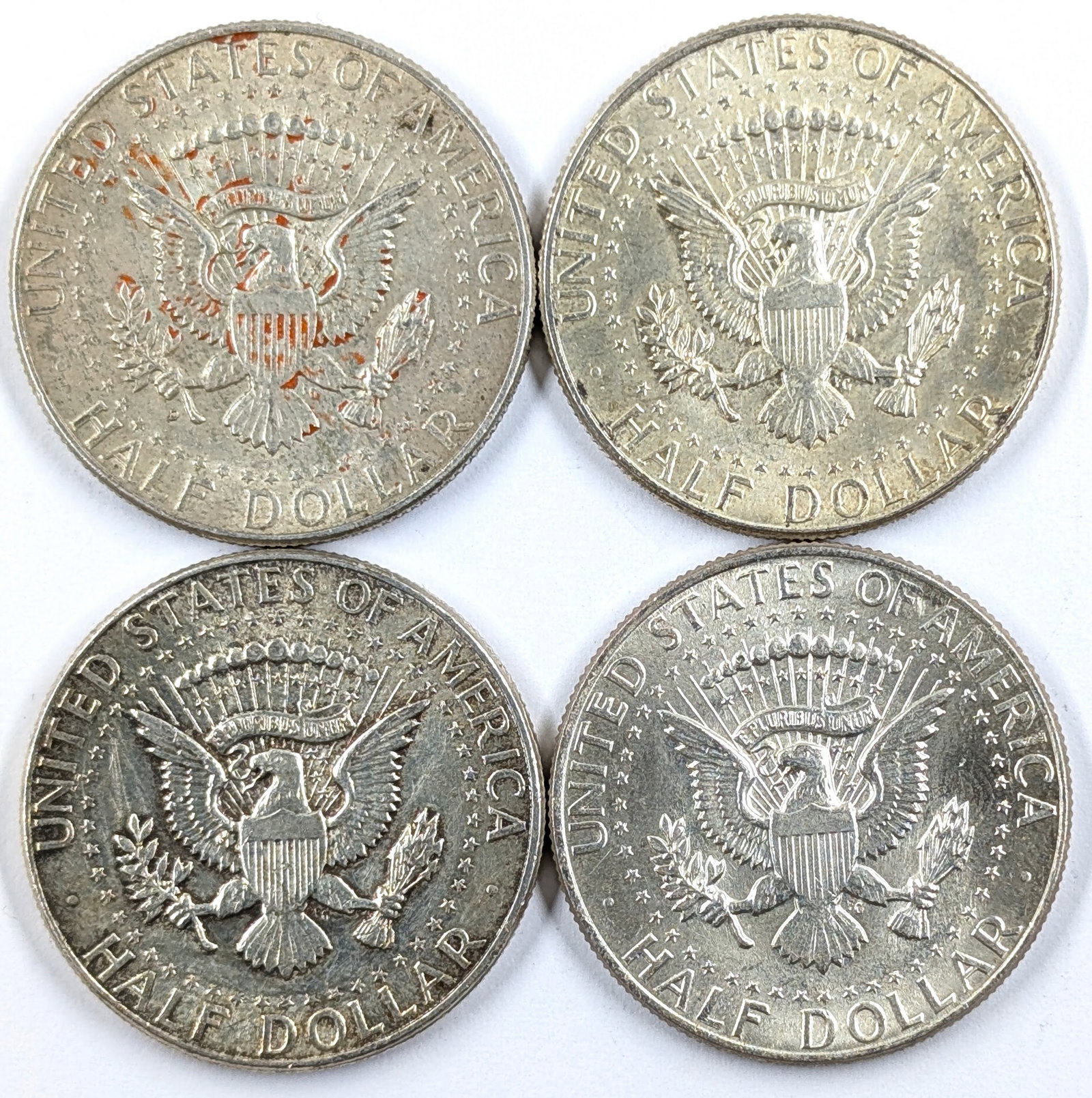 Lot of 4 Silver 1964 John F Kennedy Half Dollars - 2