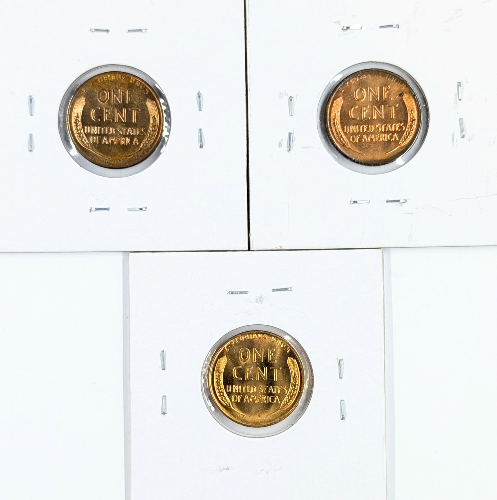 Lot of 3 Uncirculated Wheat Cents - 1942 P/D - 2