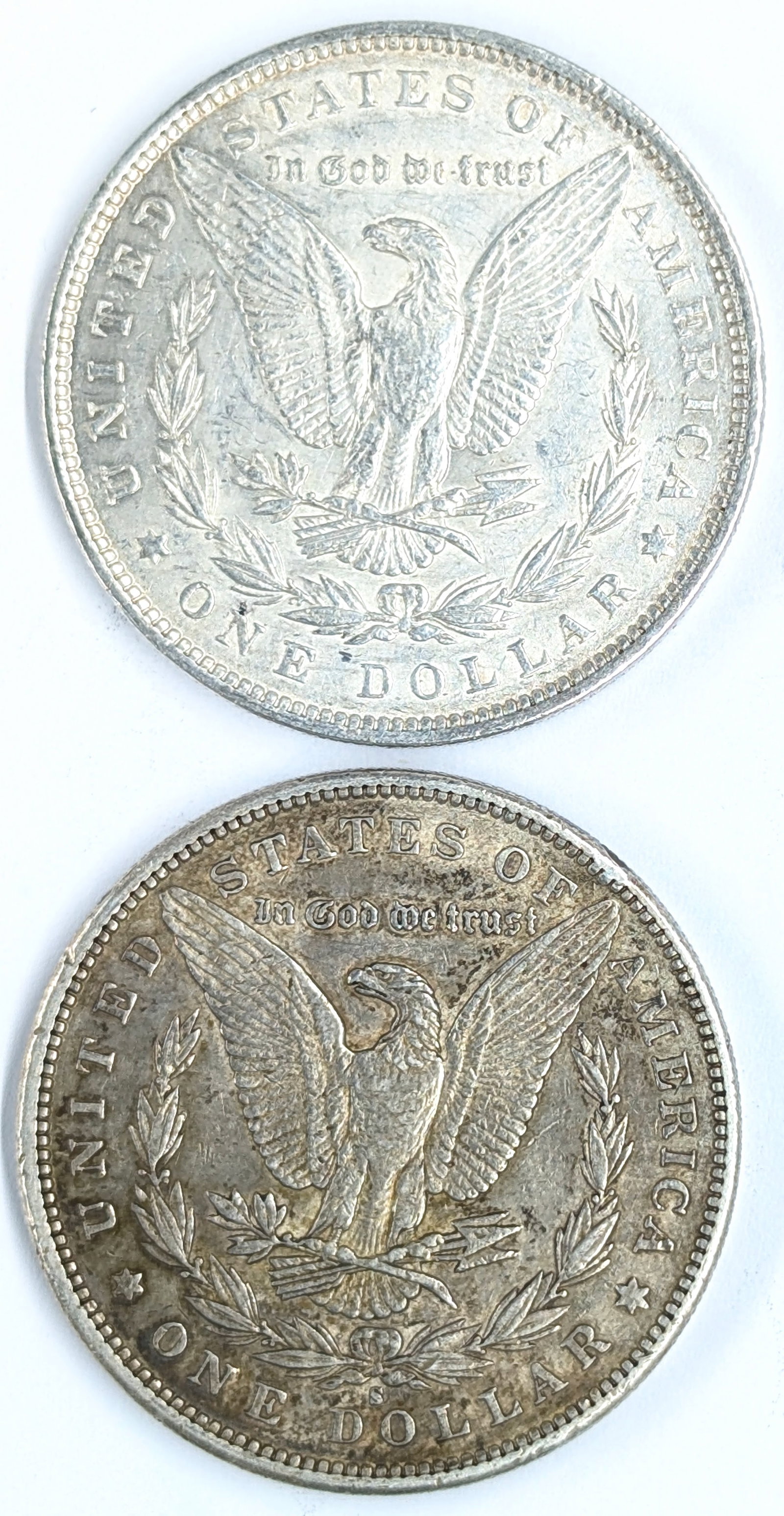 Lot of 2 Morgan Silver Dollars - 1896, 1897 - 2