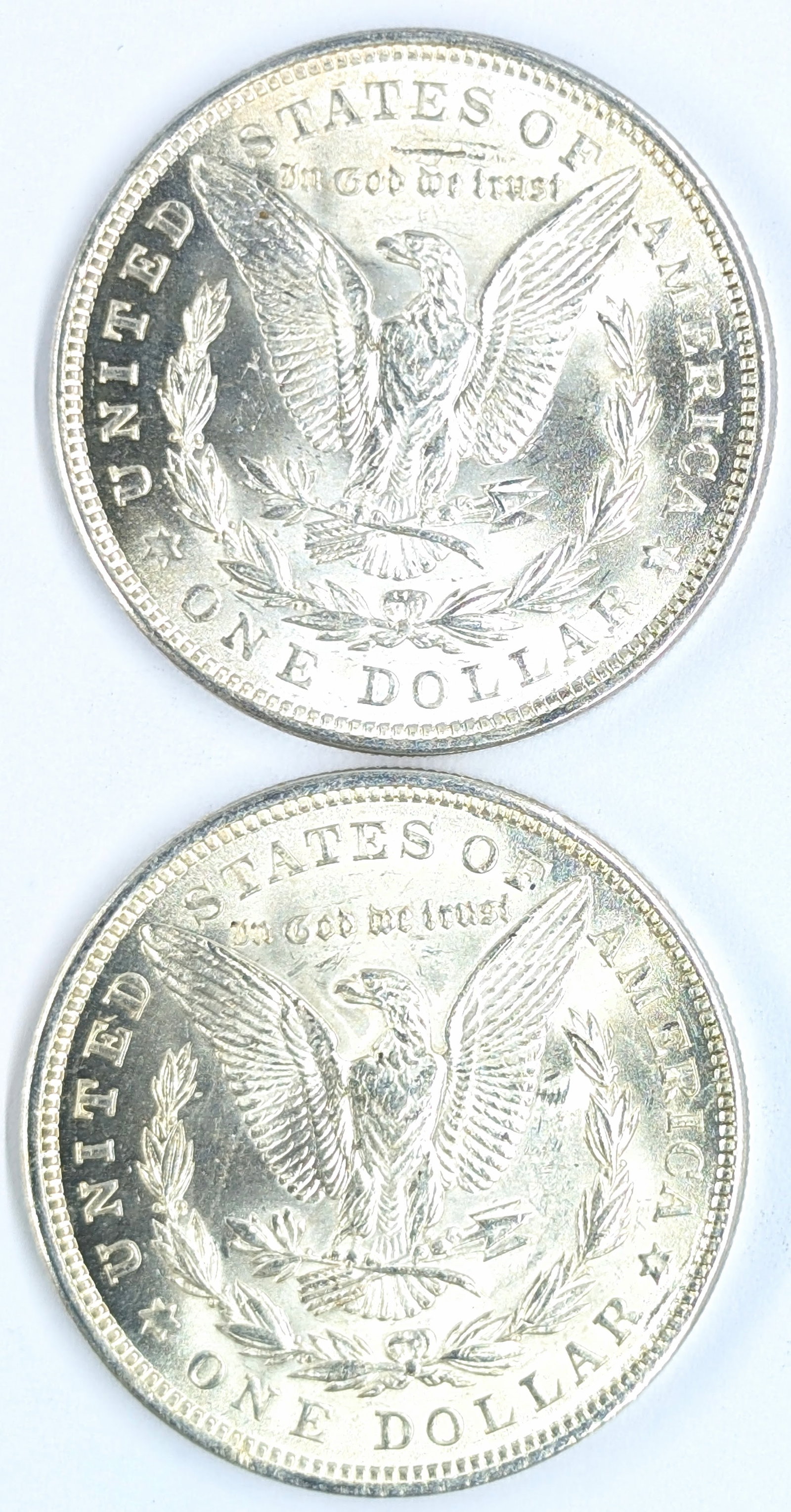 Lot of 2 1921 Morgan Silver Dollars- BU - 2
