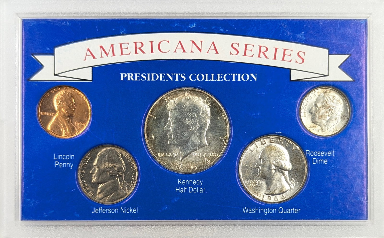 Americana Series Presidents Collection w/ 1964 Silver Half, Quarter & Dime: Silver