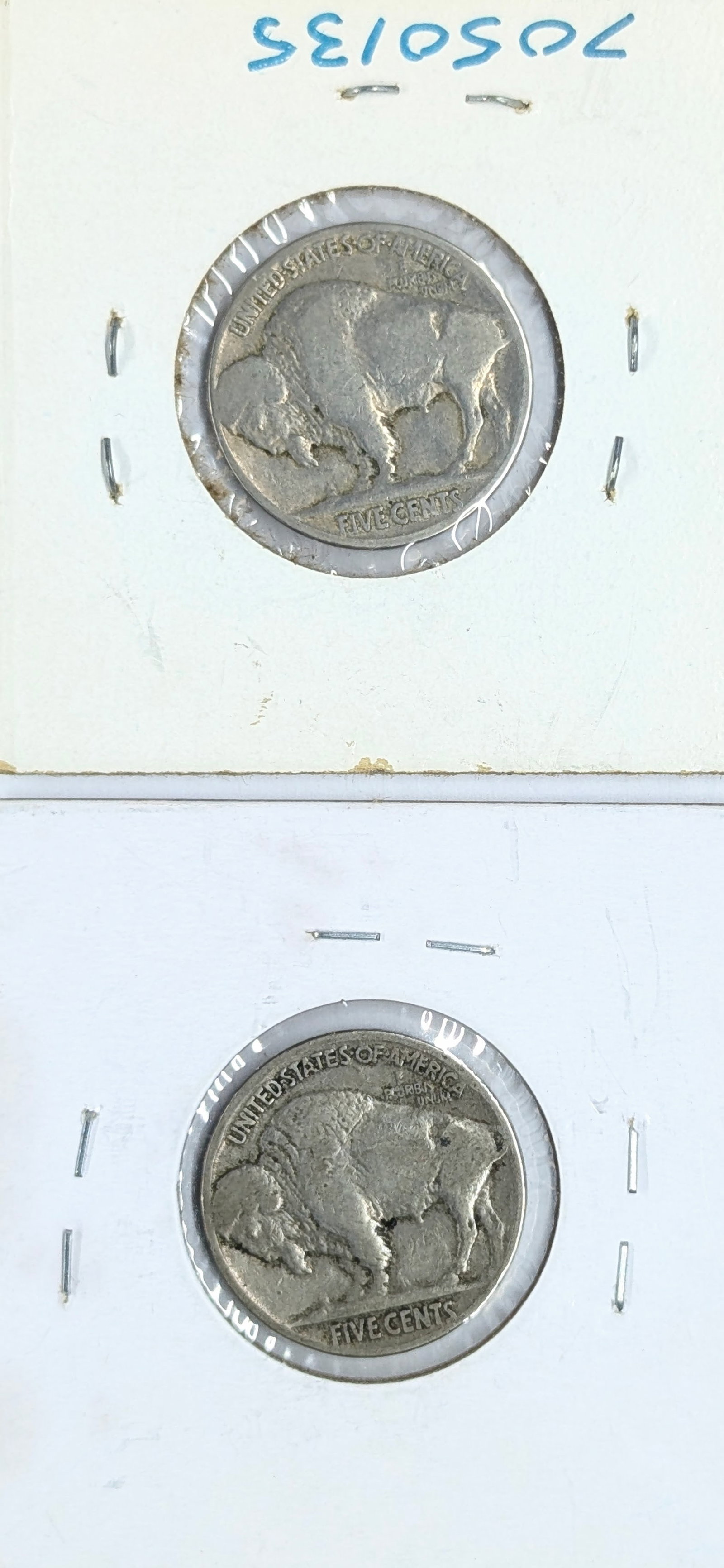 Lot of 2 Buffalo Head Nickels - 1926, 1927 - 2