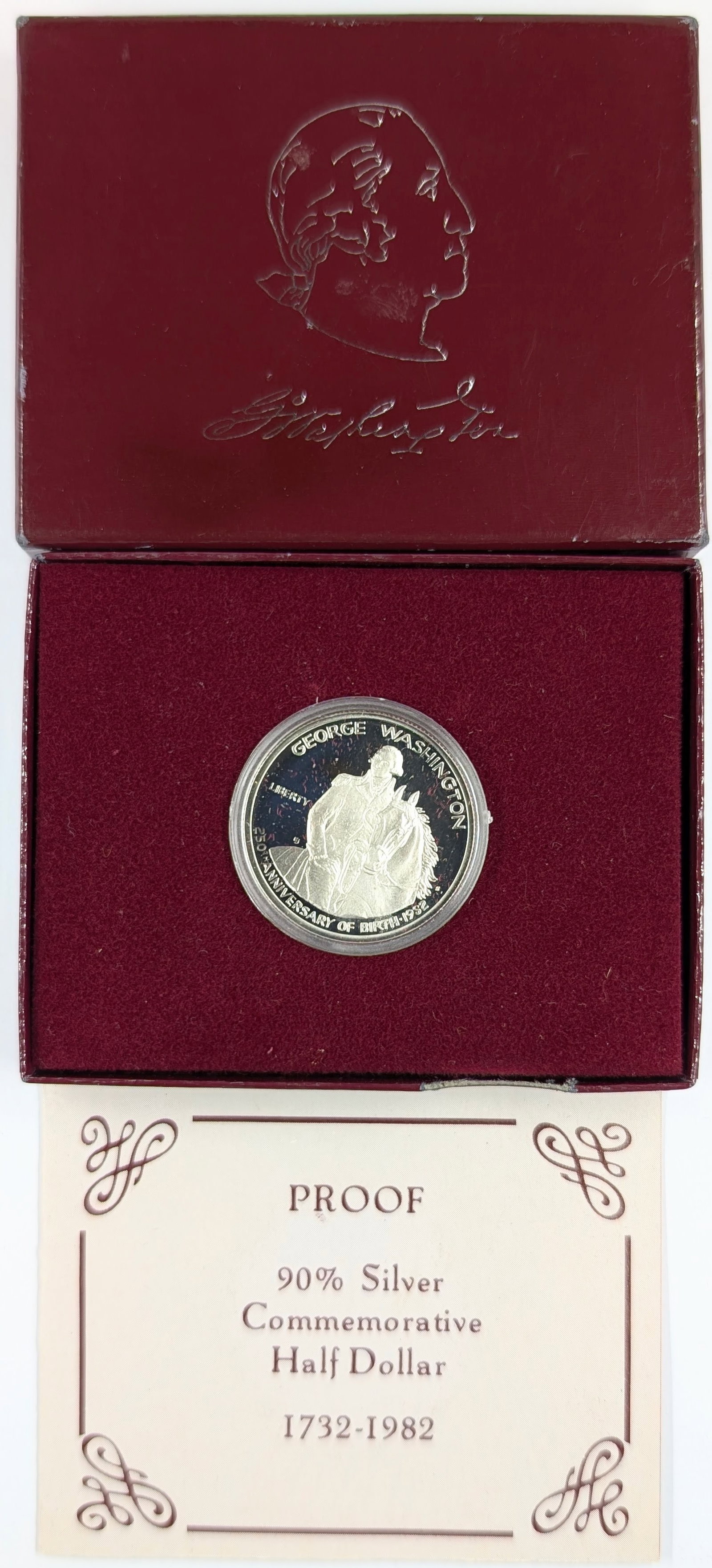 1982-S Proof Silver Washington Commemorative Half Dollar - 250th Anniversary (1 of 3)