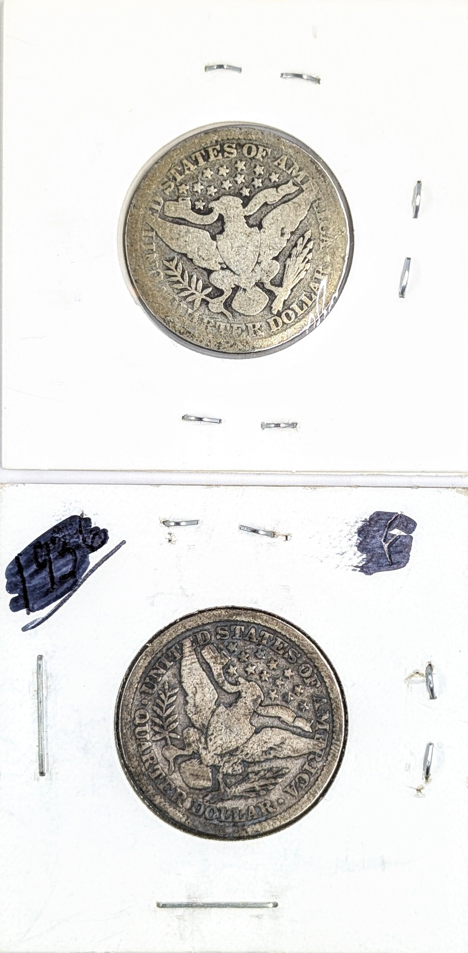 Lot of 2 Silver Barber Quarters - 1894, 1897 - 2