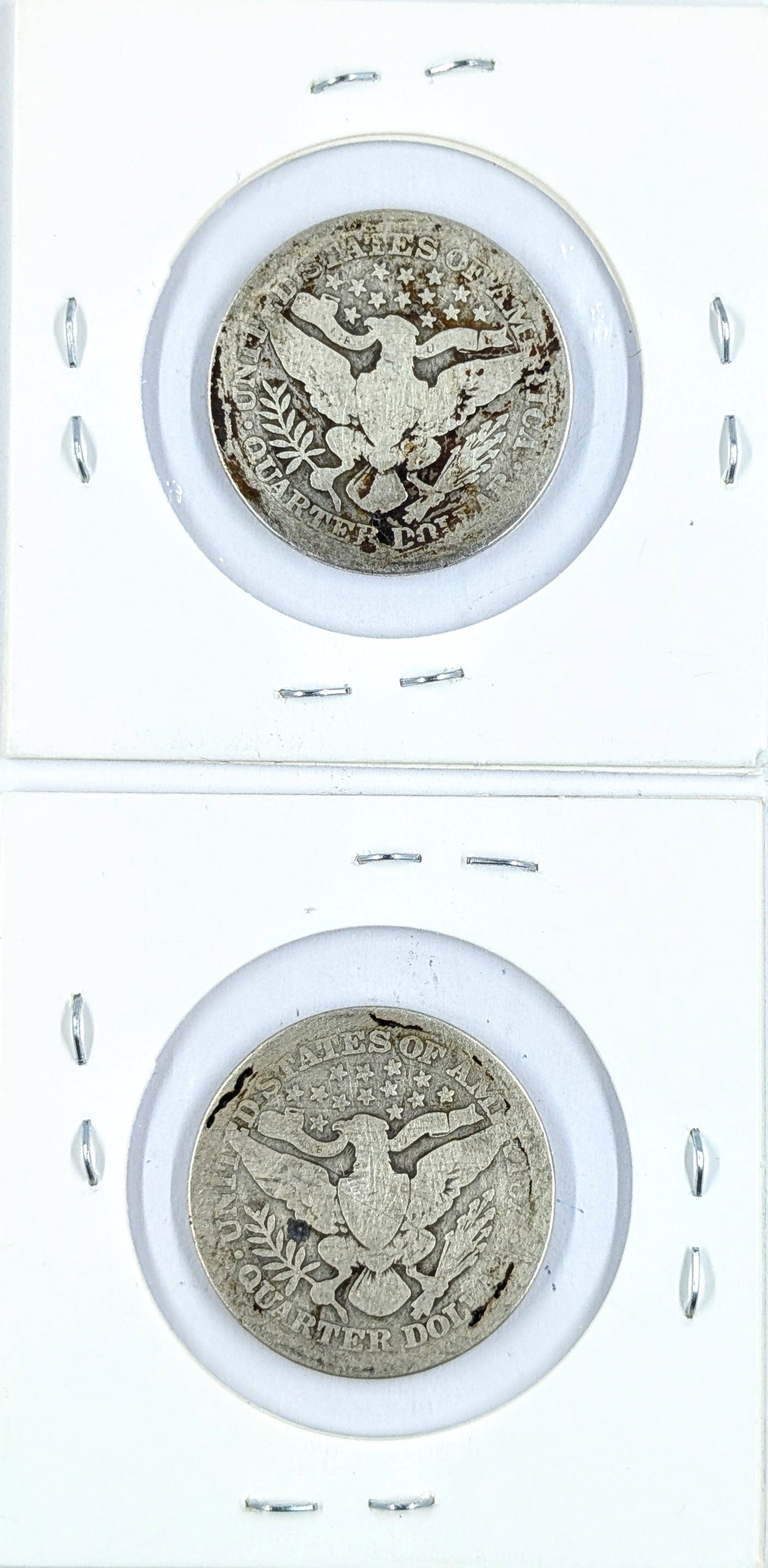Lot of 2 Silver Barber Quarters - 1911, 1914 - 2