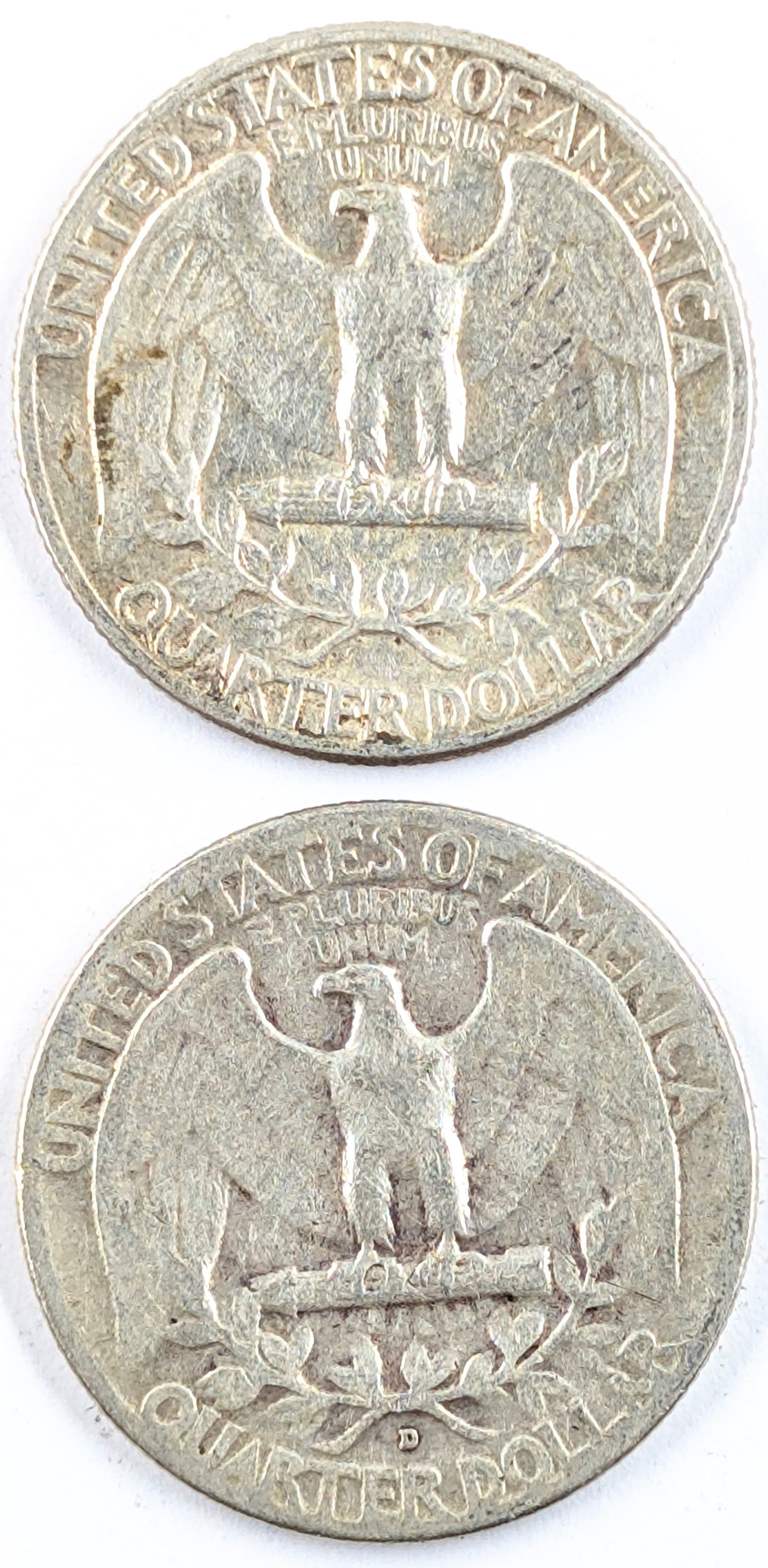 Lot of 2 Silver Washington Quarters - 1952, 1956-D - 2