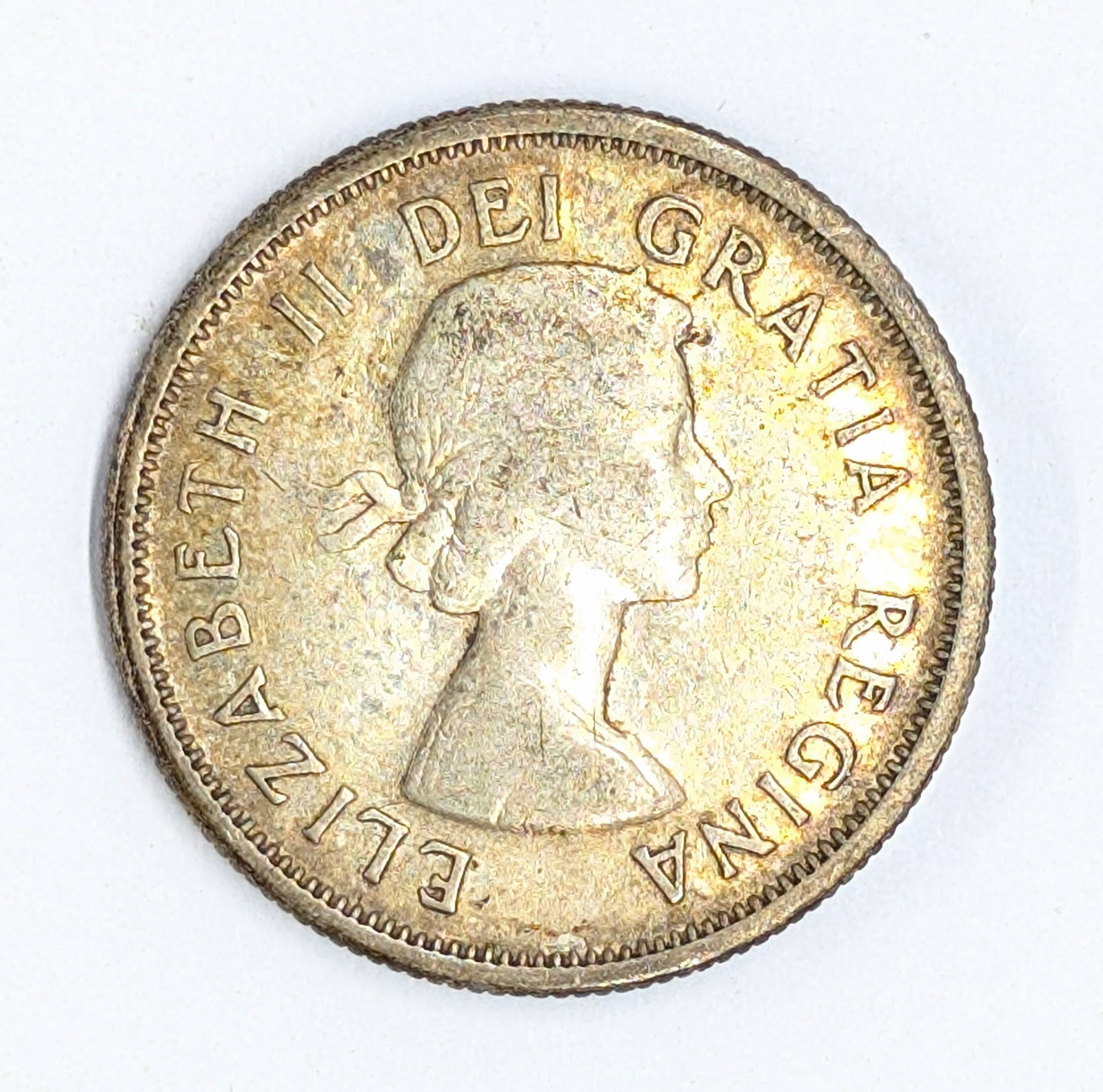 1957 Canadian Silver Quarter - Toned - 2