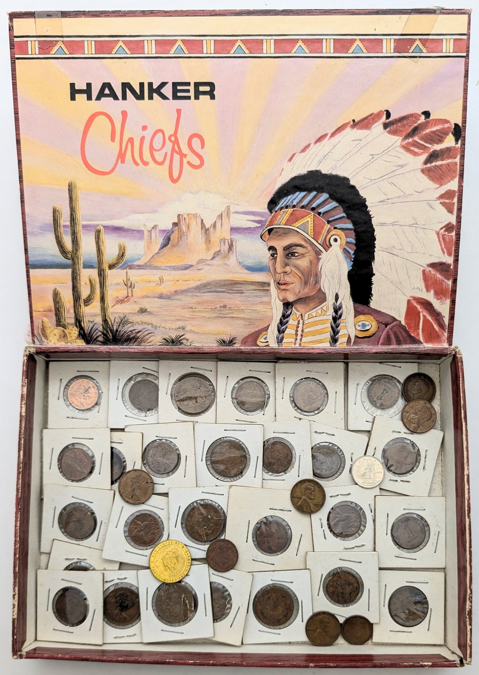 Large Lot of Foreign Coins w/ Box - Most in Flips (1 of 4)