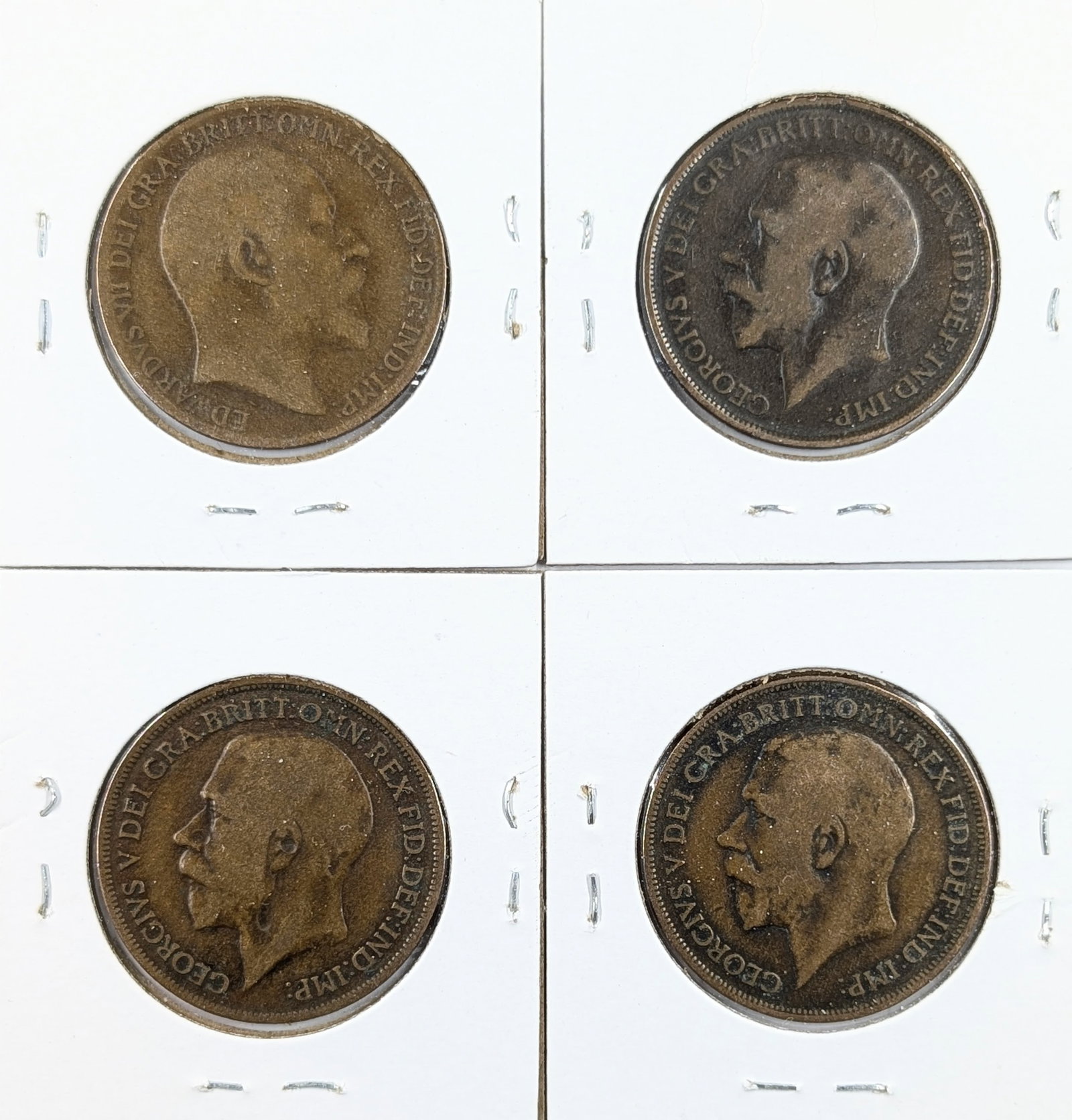 Lot of 4 Great Britain Pennies - 1910-1915 - 2