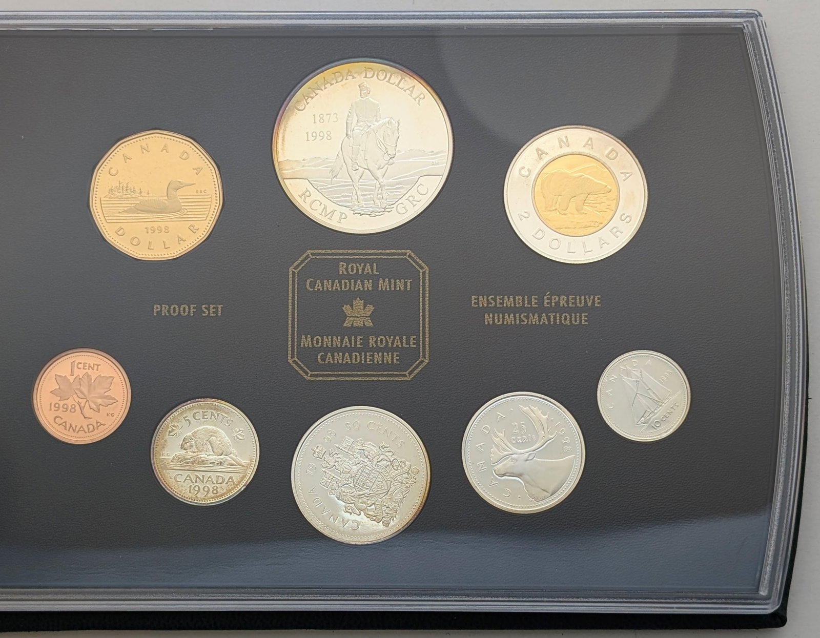 1998 Silver Royal Canadian Mint Proof Set w/ Silver Dollar, Half, Quarter, Dime & Nickel - 2
