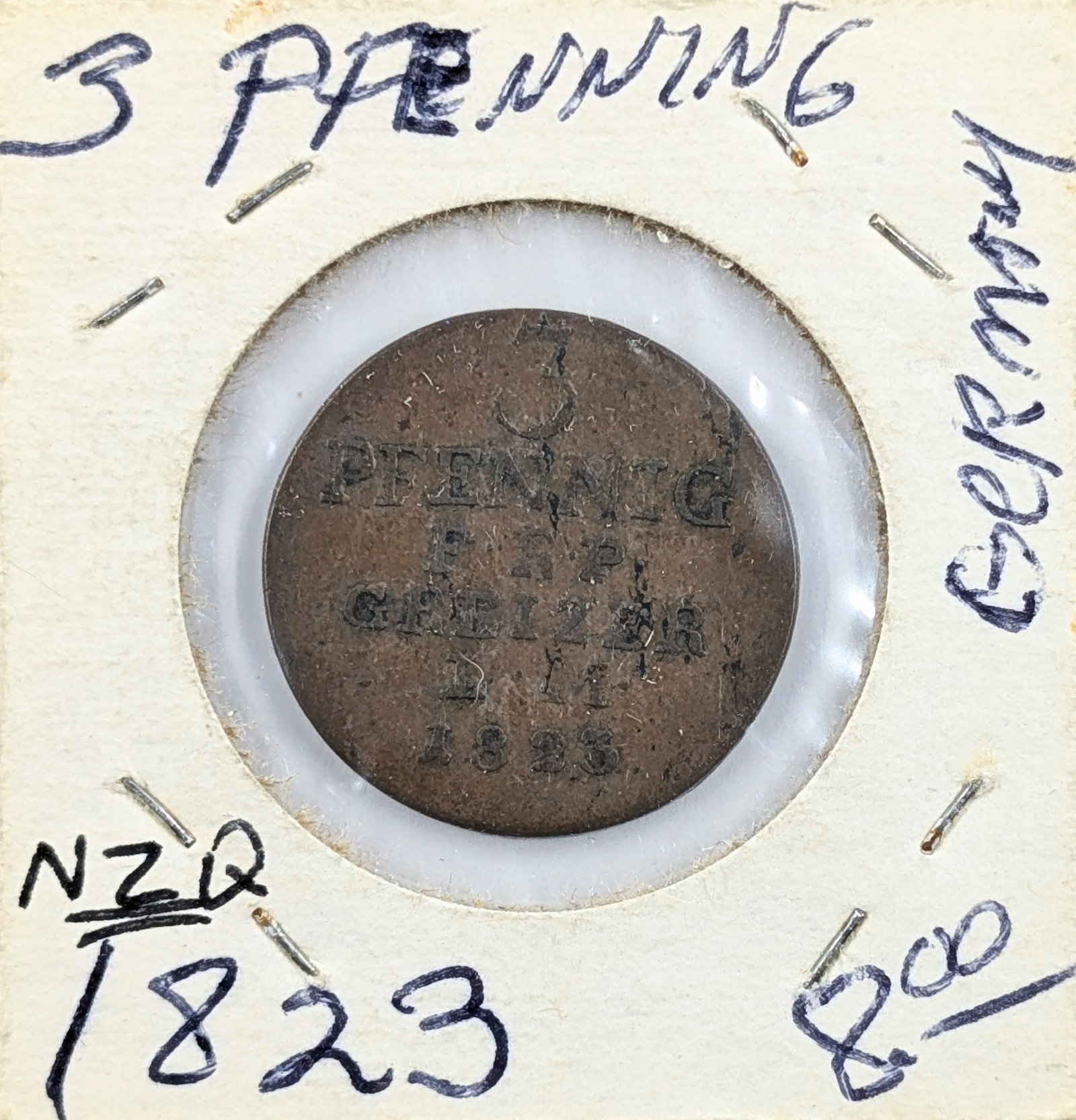 1823 German 3 Pfennig: Coin