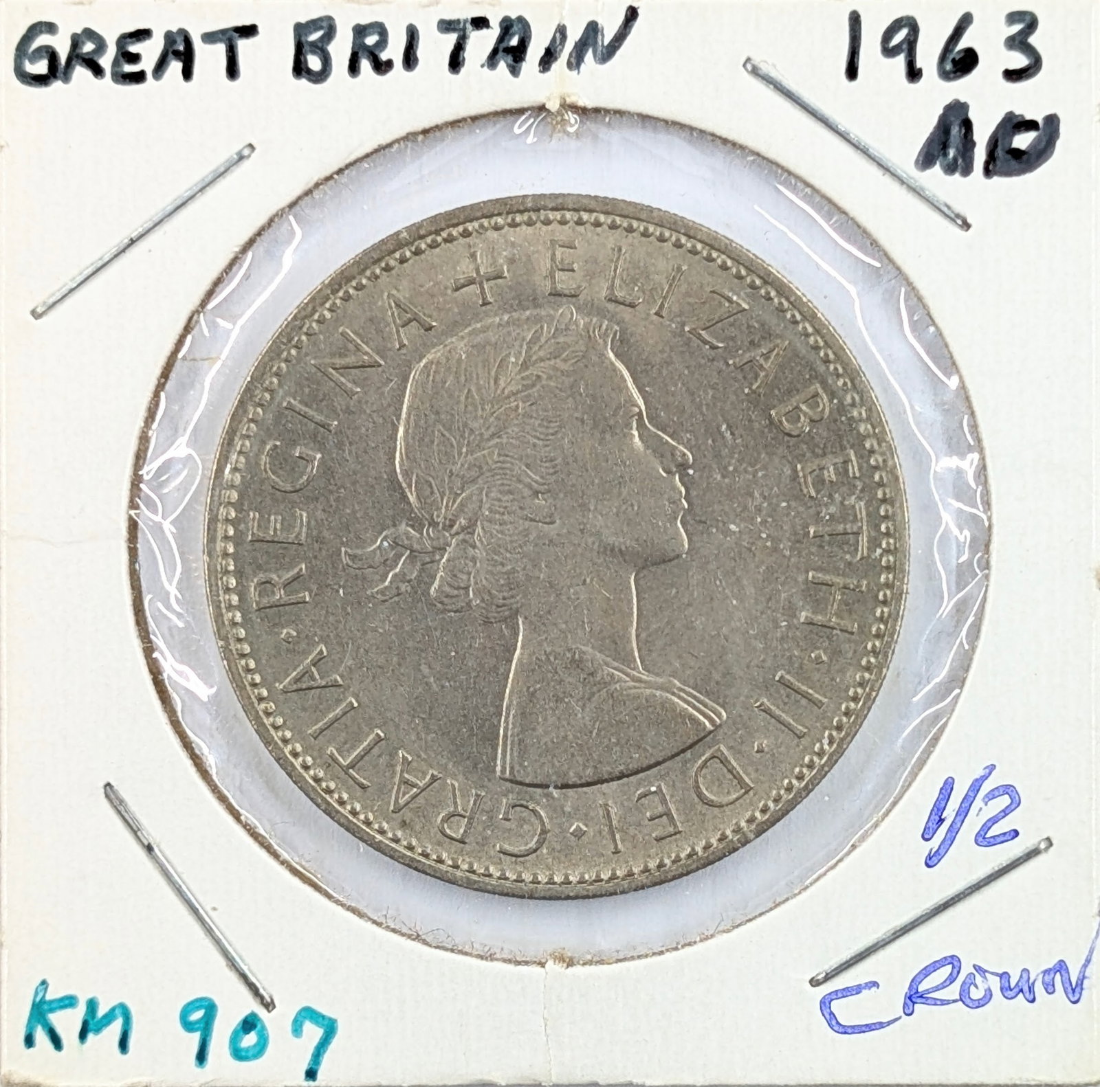 1963 Great Britain 1/2 Crown - AU: Coin