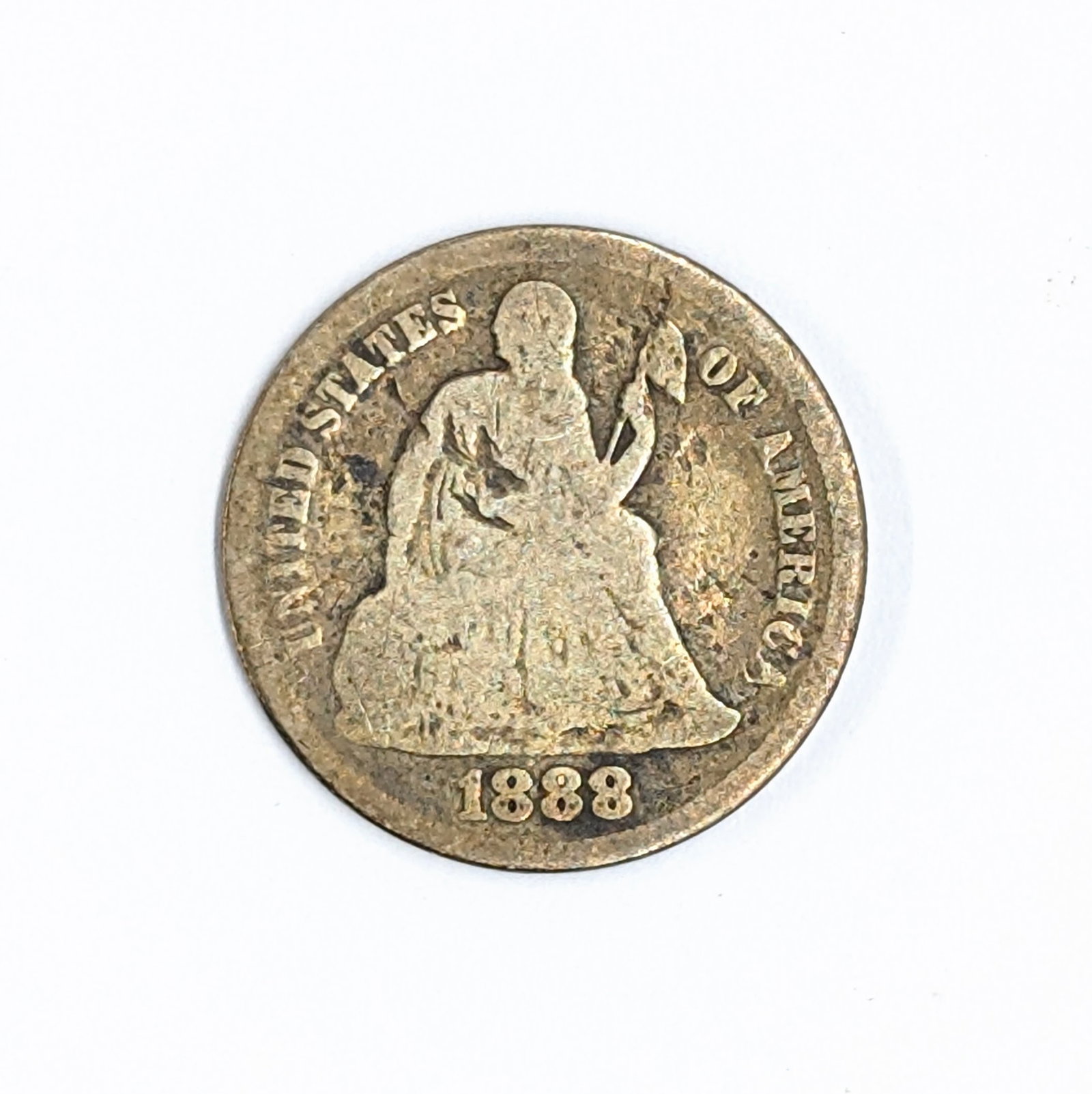 1888 Silver Seated Liberty Dime: Silver