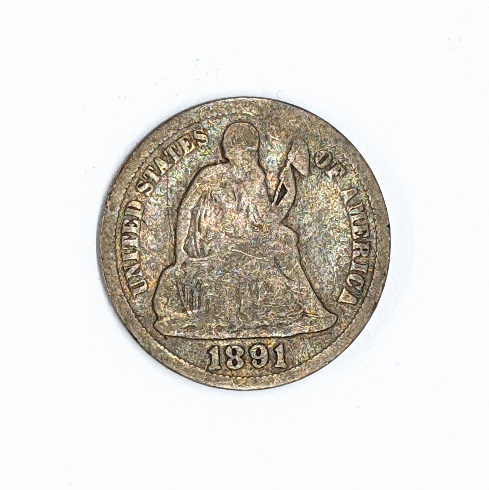 1891 Silver Seated Liberty Dime (1 of 2)