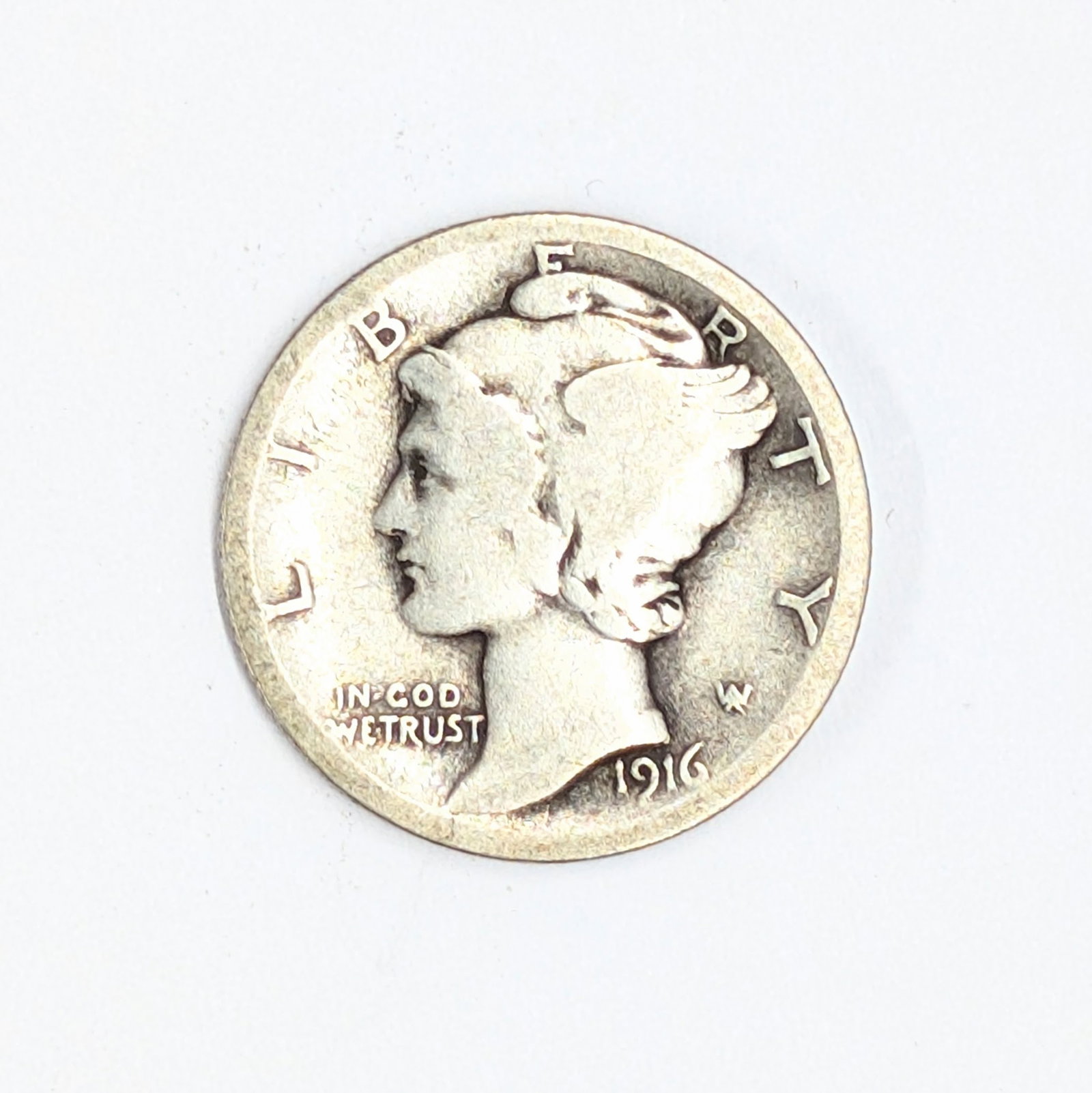 1916 Silver Mercury Dime: First year of issue Silver