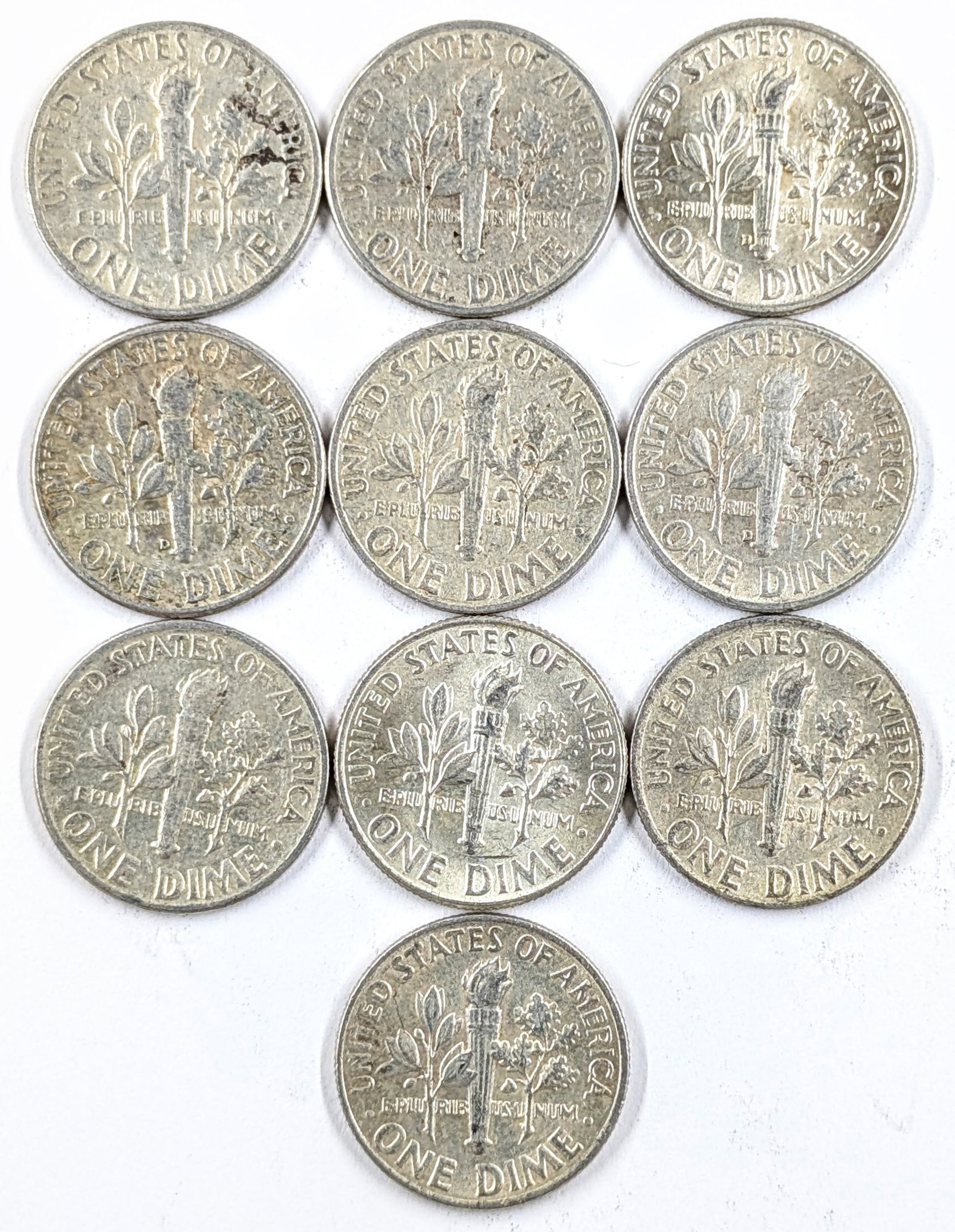 Lot of 10 Silver Roosevelt Dimes - 1956-1964 - 2