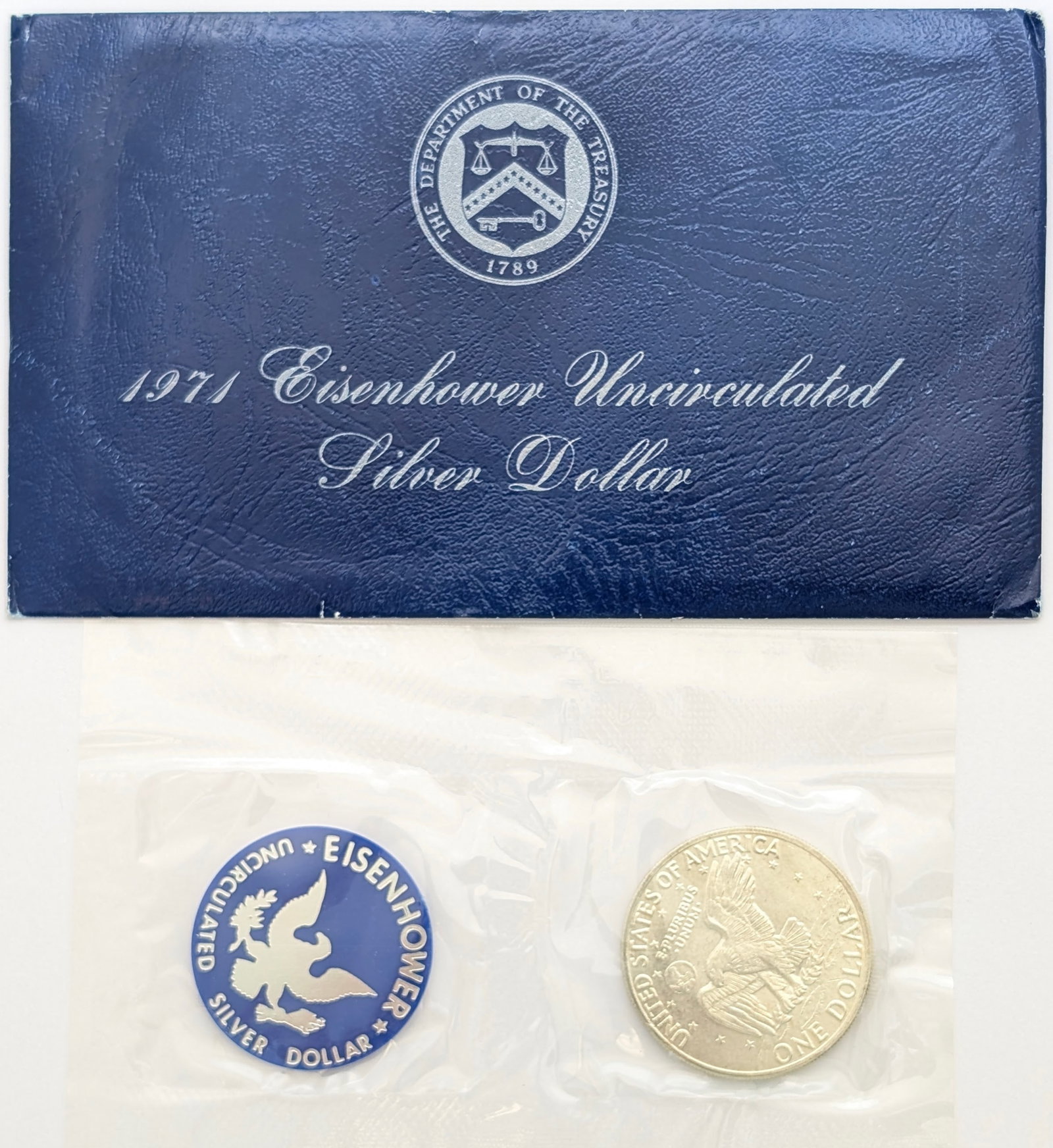1971 Eisenhower " Ike" Uncirculated Silver Dollar - 2